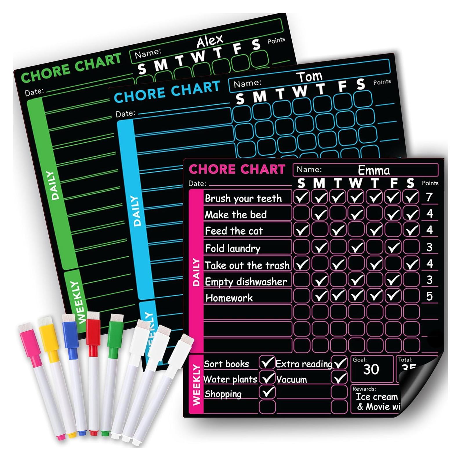 Juego de 3 Tableros de Tareas MODERNEAT con 8 Marcadores