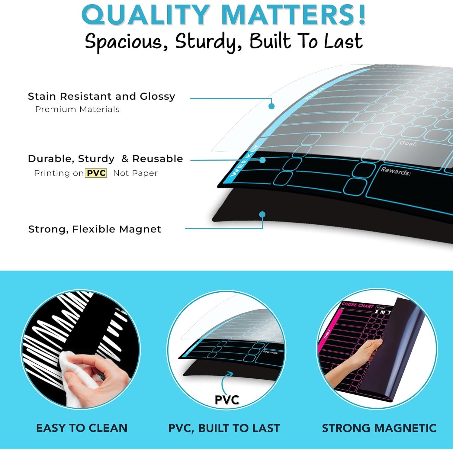 Juego de 3 Tableros de Tareas MODERNEAT con 8 Marcadores