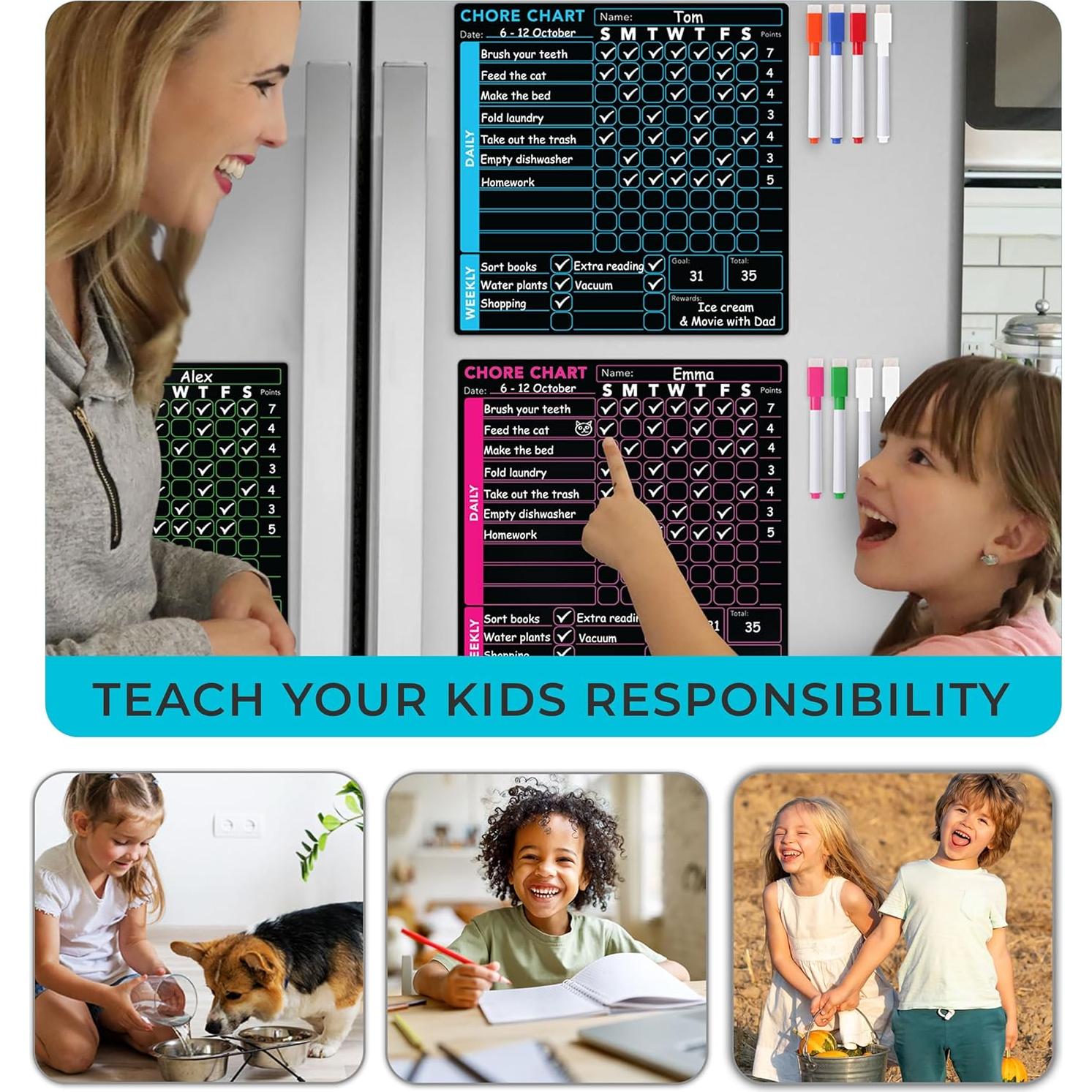 Juego de 3 Tableros de Tareas MODERNEAT con 8 Marcadores