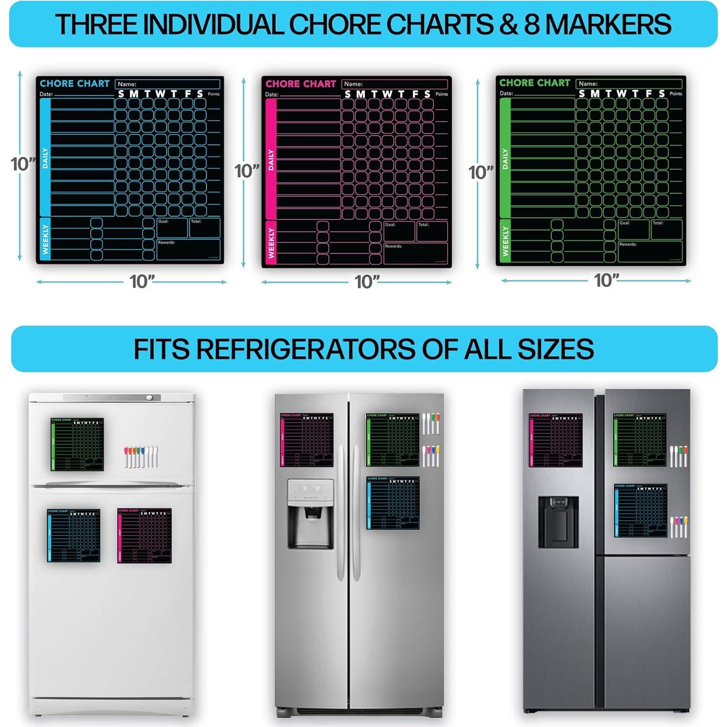 Juego de 3 Tableros de Tareas MODERNEAT con 8 Marcadores