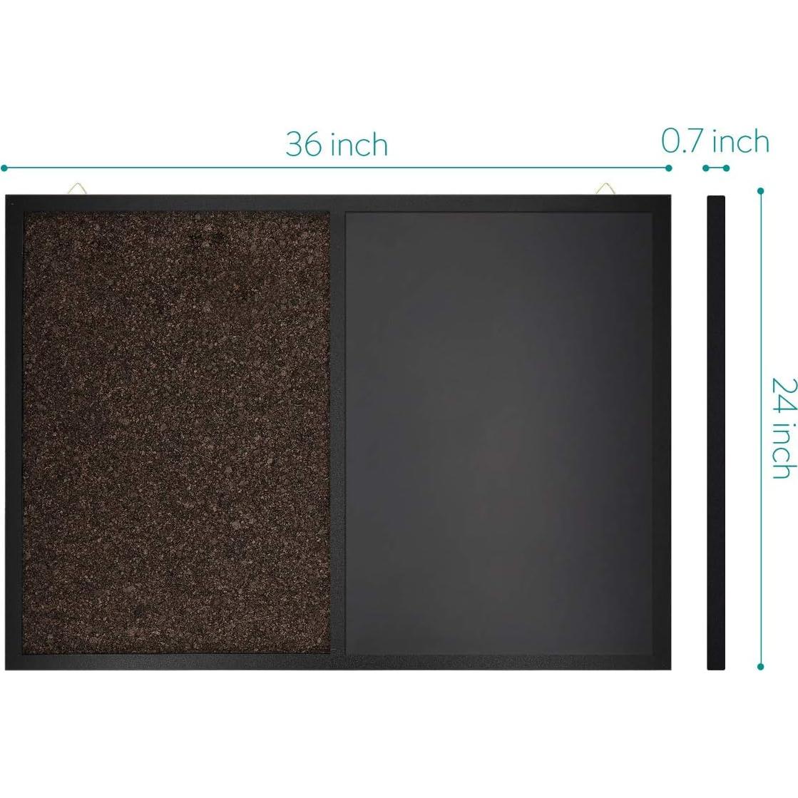 Tablero Combinado de Tiza y Corcho Navaris 91.4 x 61 cm