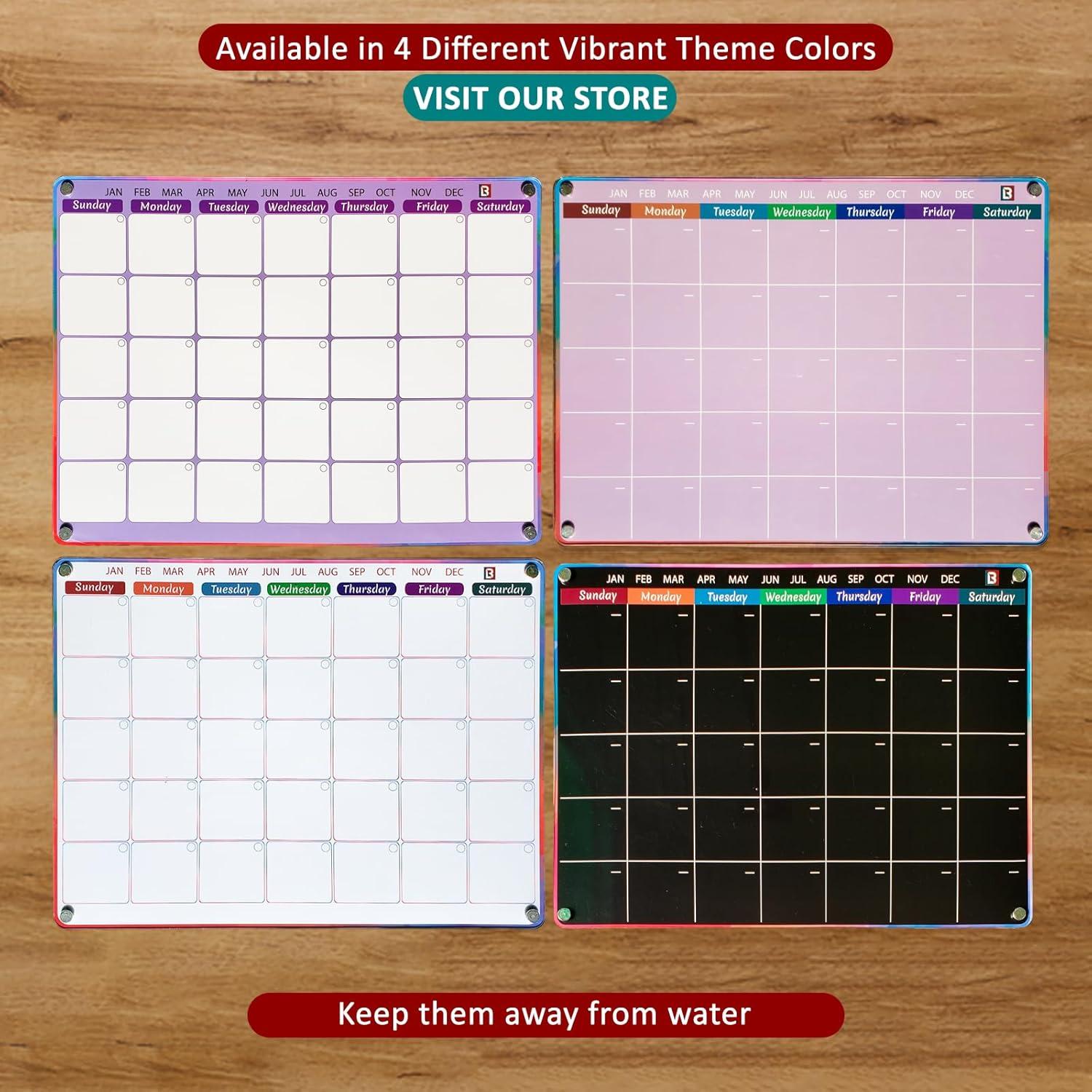 Calendario Magnético Negro LAMBOCK 2 PCS con Marcadores