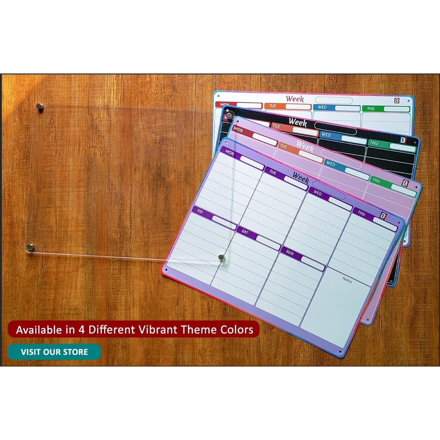 Calendario Magnético Negro LAMBOCK 2 PCS con Marcadores