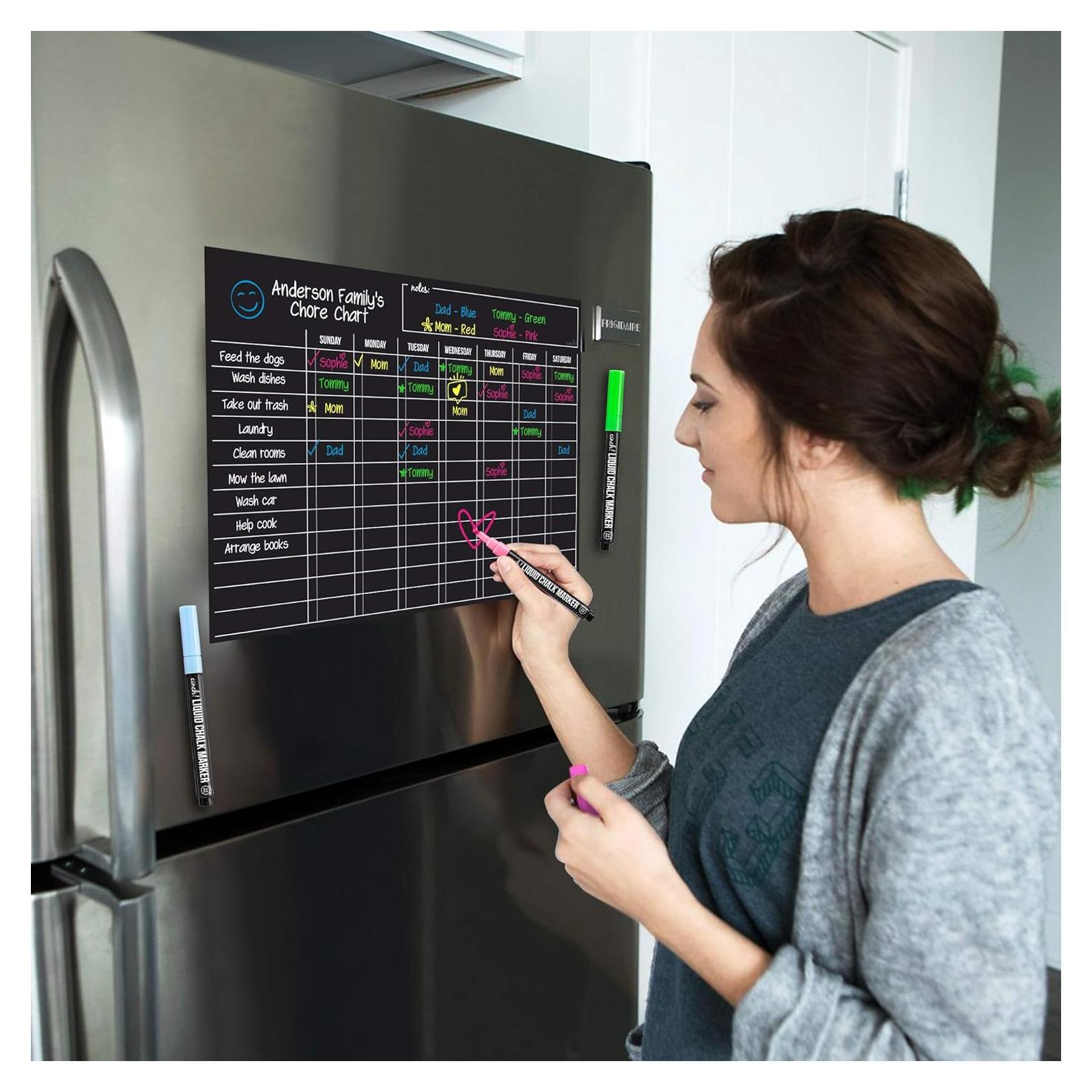 Tablero Magnético Borrable Cinch 43x30 cm Negro con Marcadores