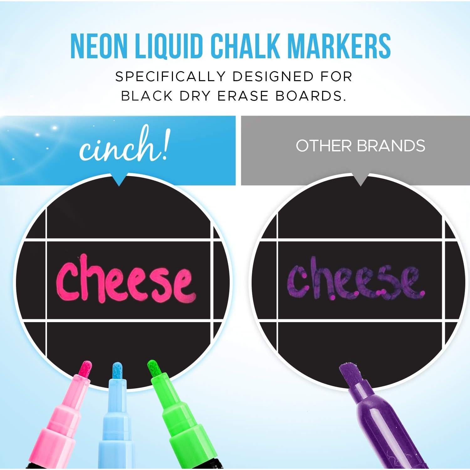 Tablero Magnético Borrable Cinch 43x30 cm Negro con Marcadores