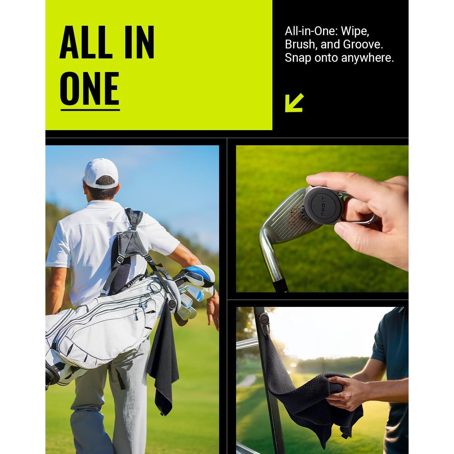 Toalla de Golf Magnética Spigen Microfibra Negra 50x50cm