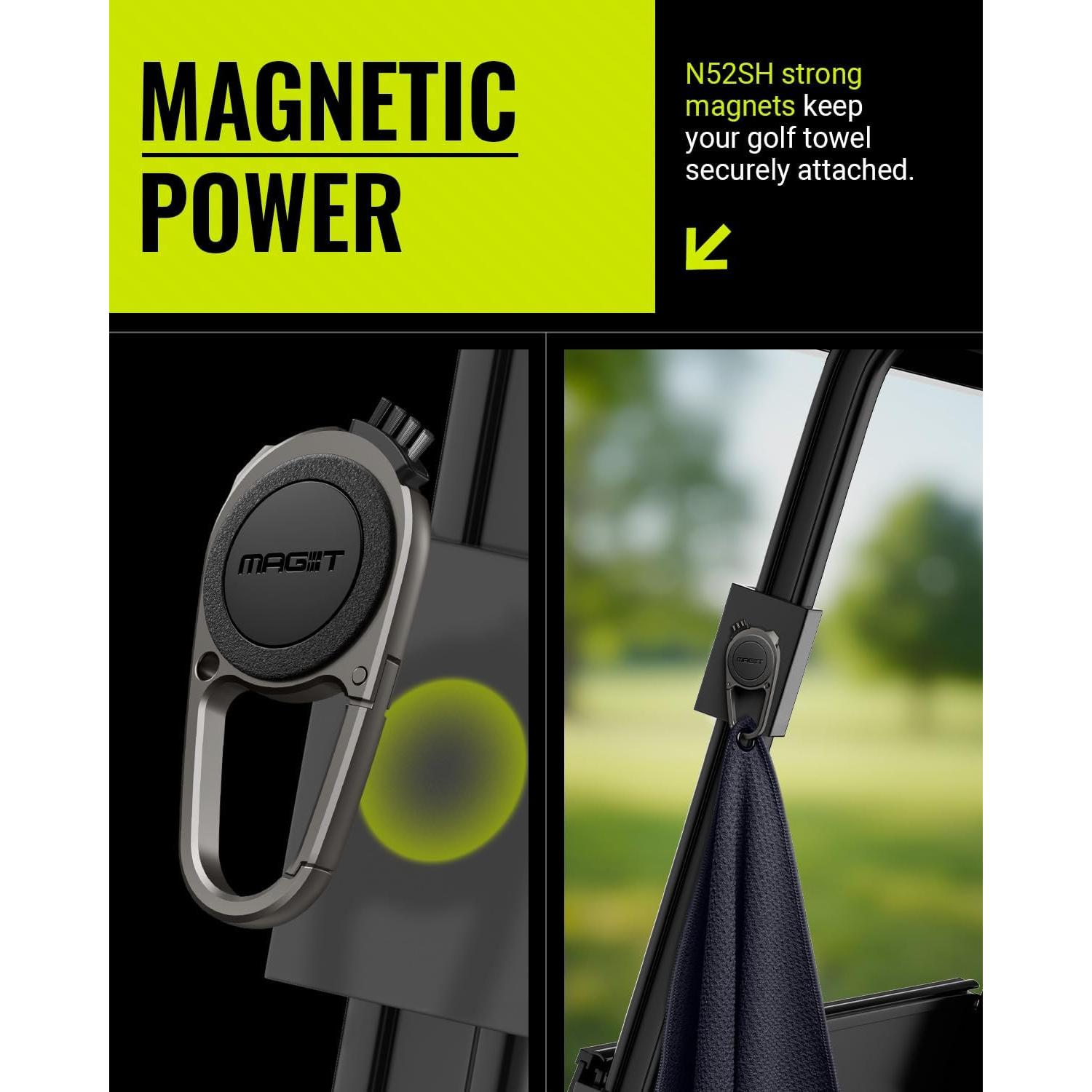 Toalla de Golf Magnética Spigen Microfibra Negra 50x50cm