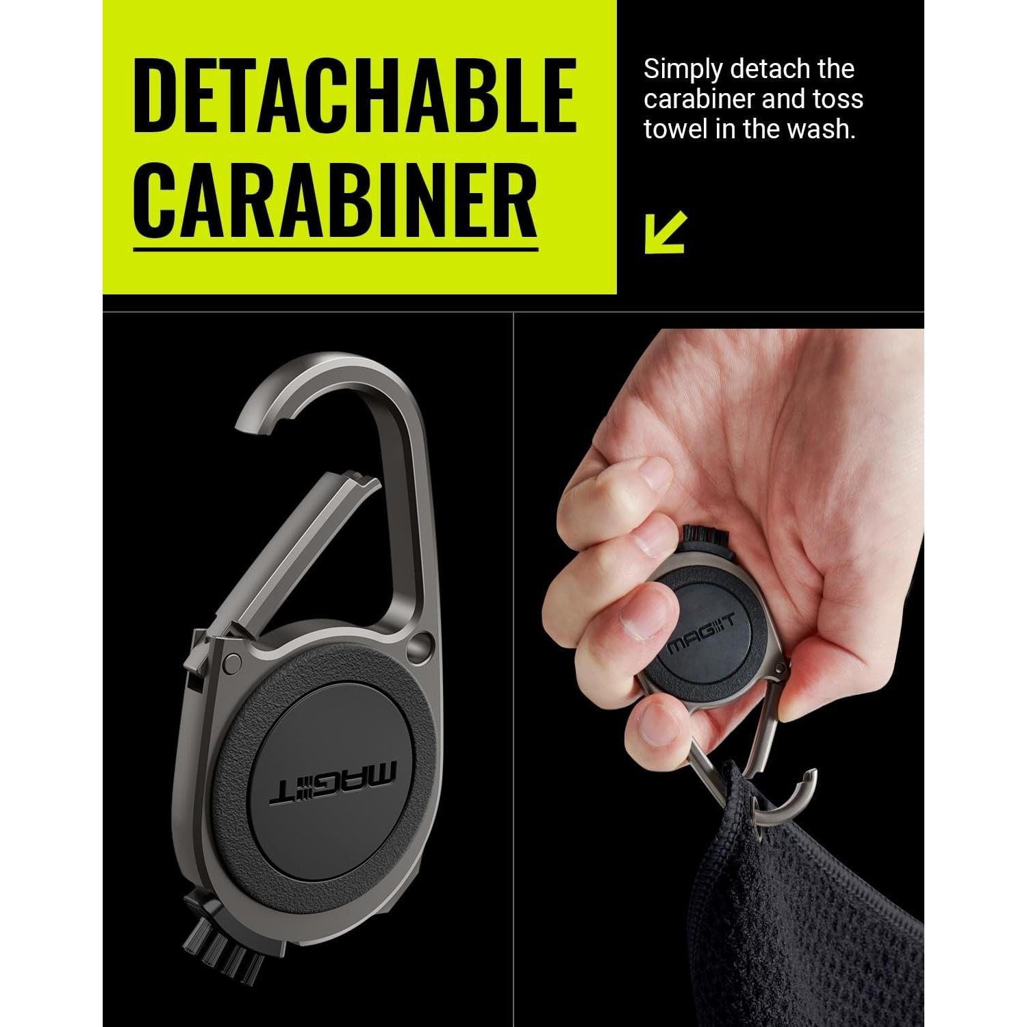 Toalla de Golf Magnética Spigen Microfibra Negra 50x50cm