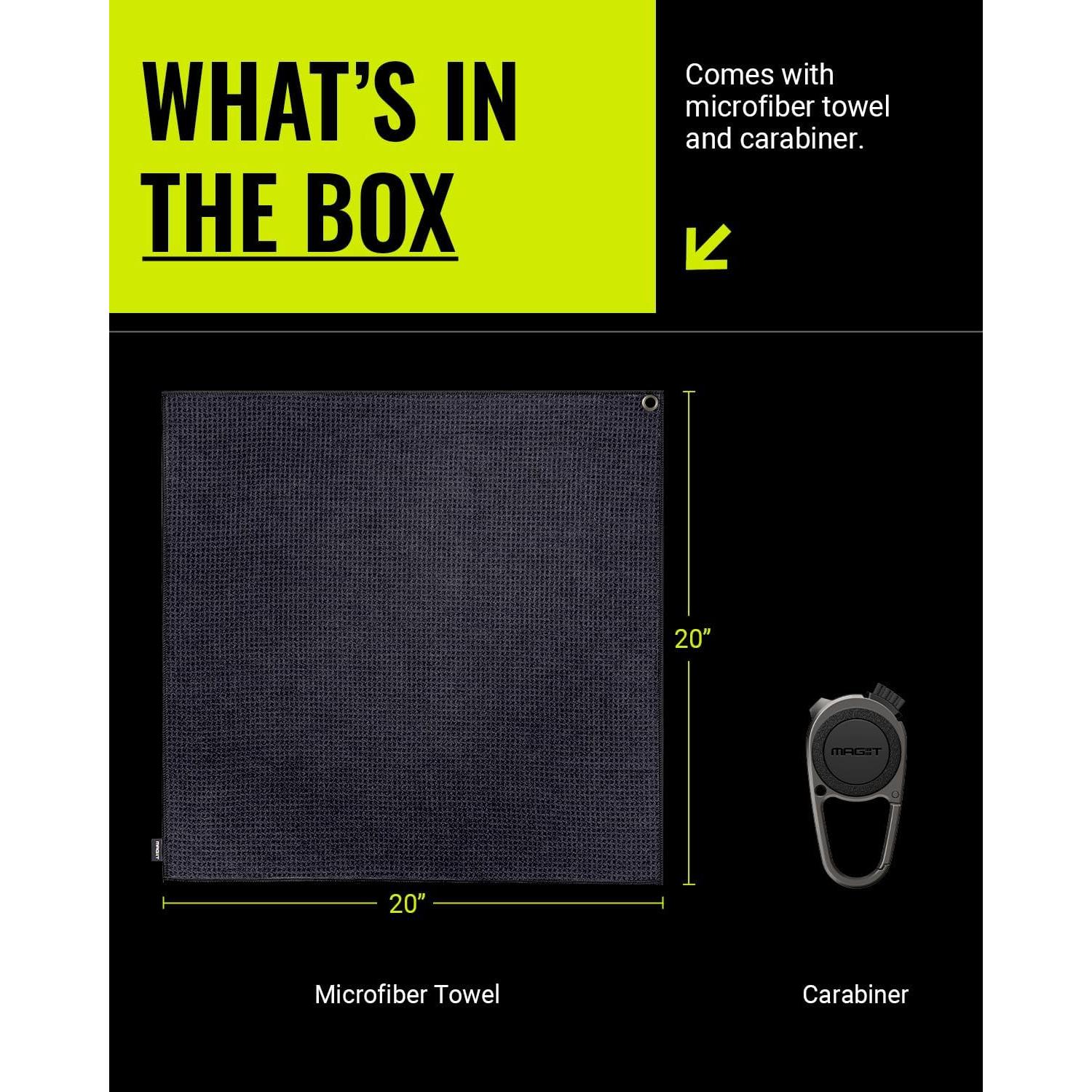 Toalla de Golf Magnética Spigen Microfibra Negra 50x50cm