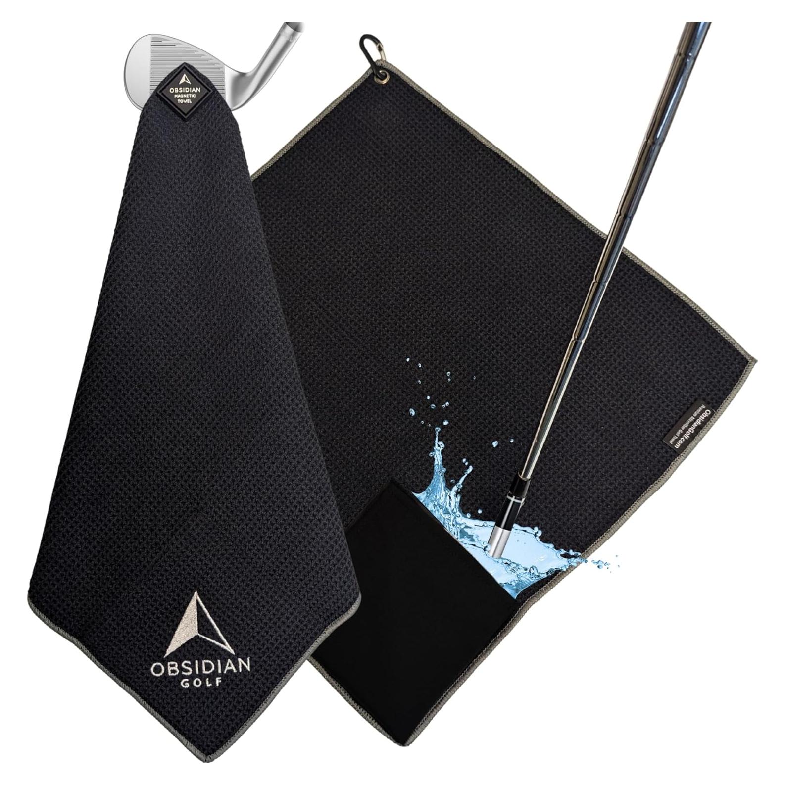 Toalla de Golf Clean Balls OT3 con Imán y Hydro Pocket - Negra