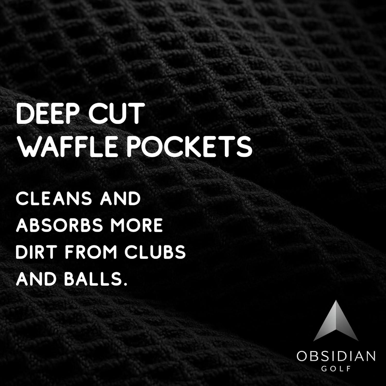 Toalla de Golf Clean Balls OT3 con Imán y Hydro Pocket - Negra