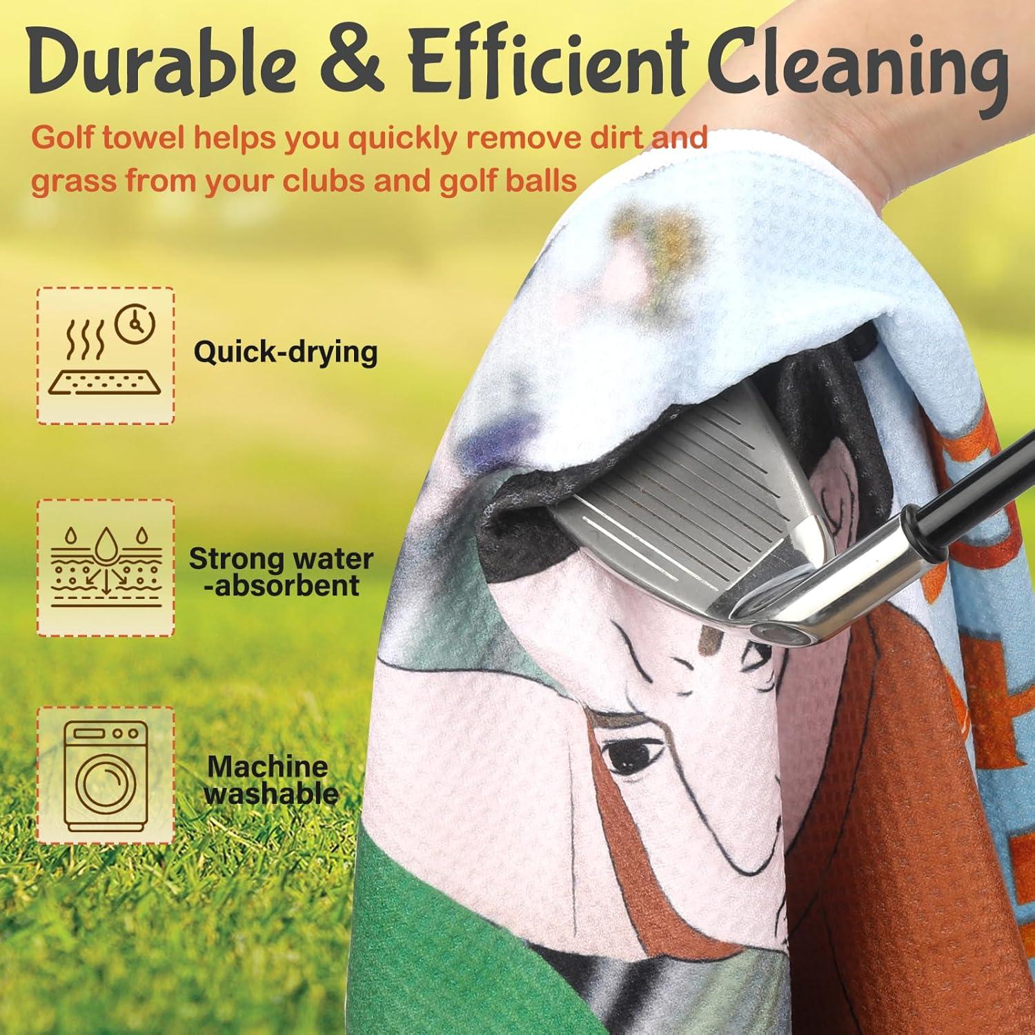 Juego de Toallas de Golf TRINKA con Cepillo y Herramienta Divot