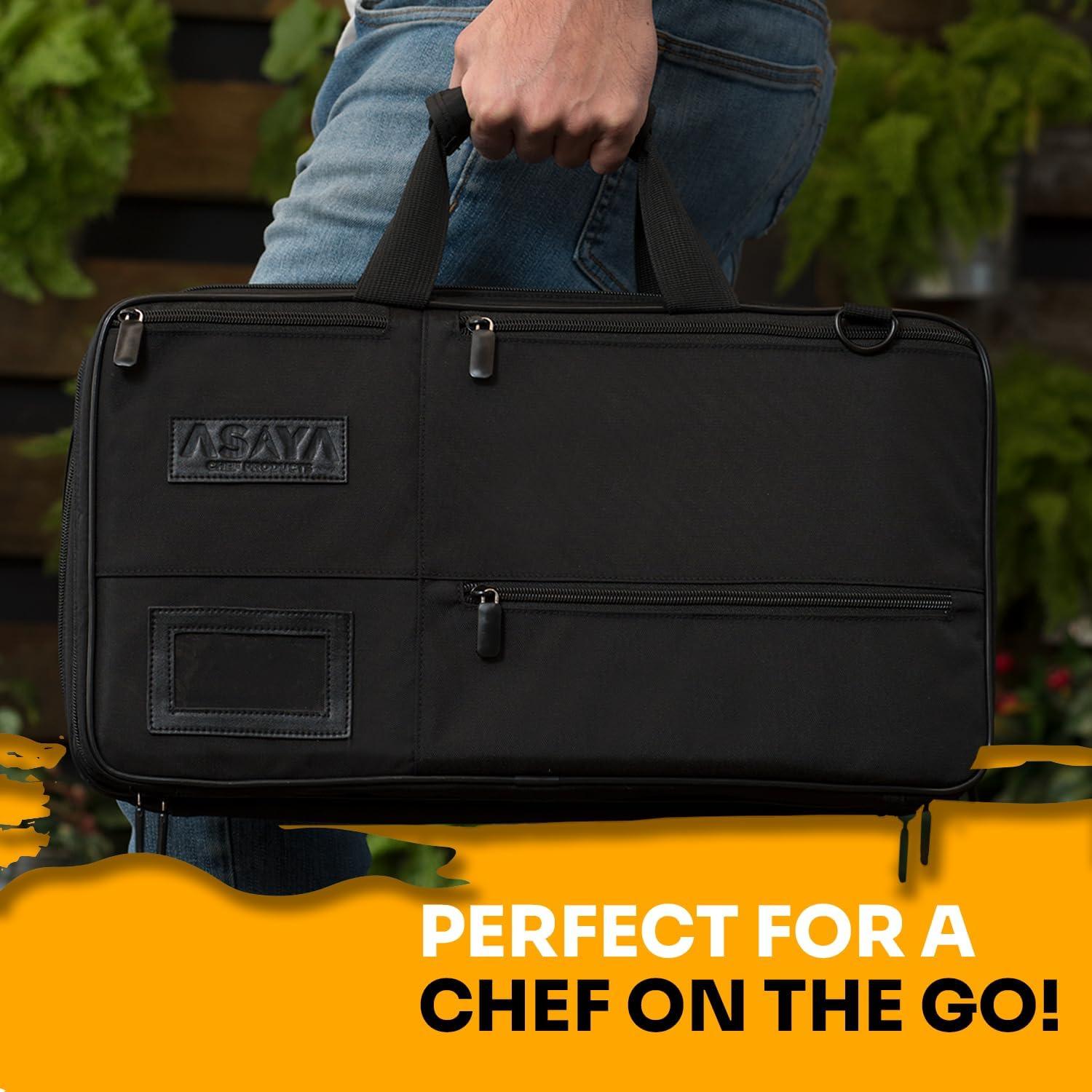Bolsa de Cuchillos Asaya Chef - 28 Bolsillos Nylon Negro