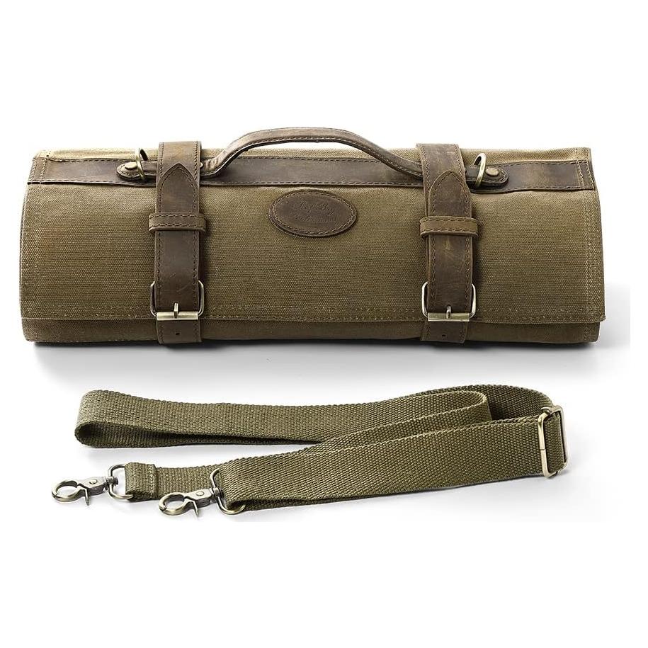 Bolsa de Cuchillos de Chef HEZHEN Lona Aceitada 12 Compartimentos