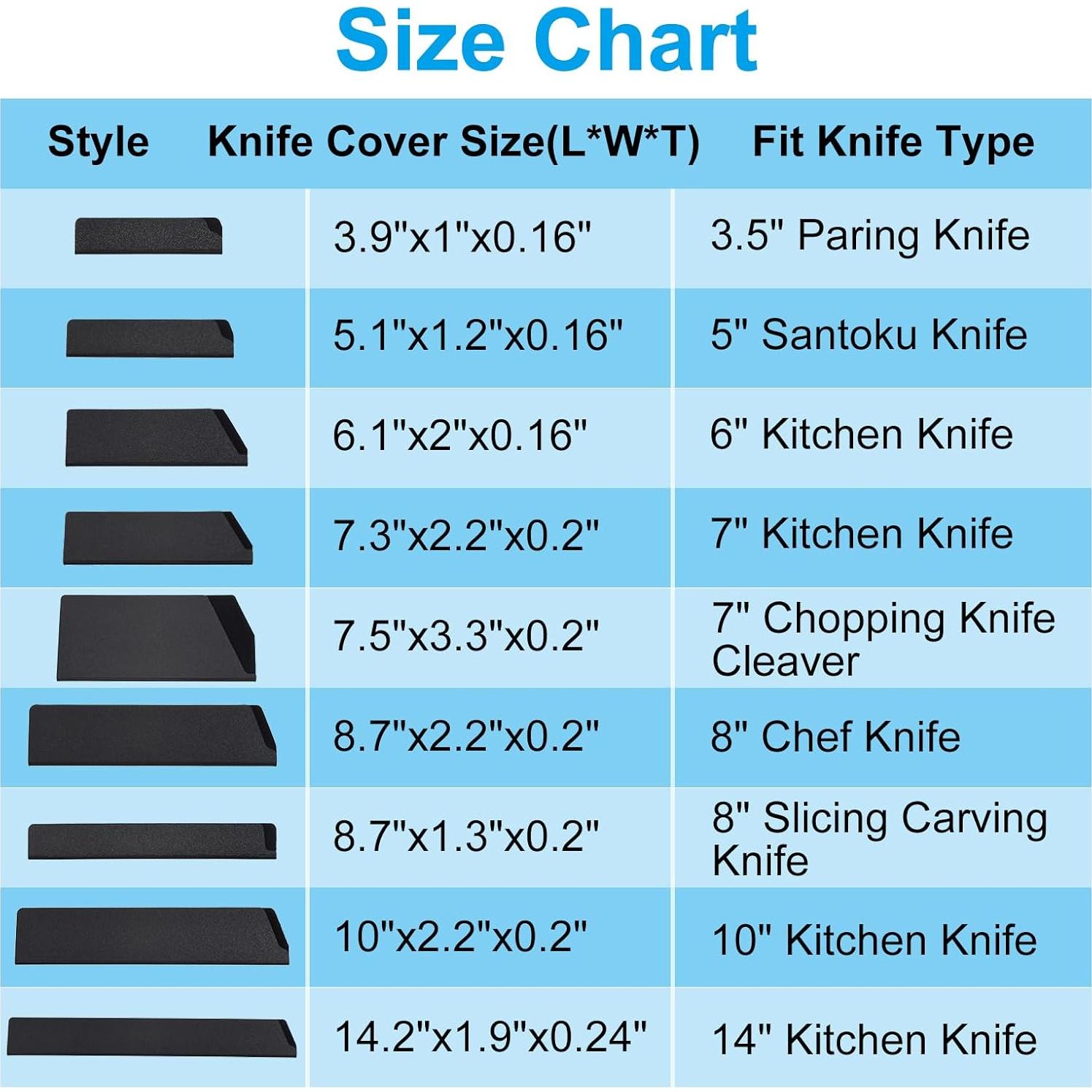 Funda de cuchillo de cocina PATIKIL 7" negra - 3 unidades