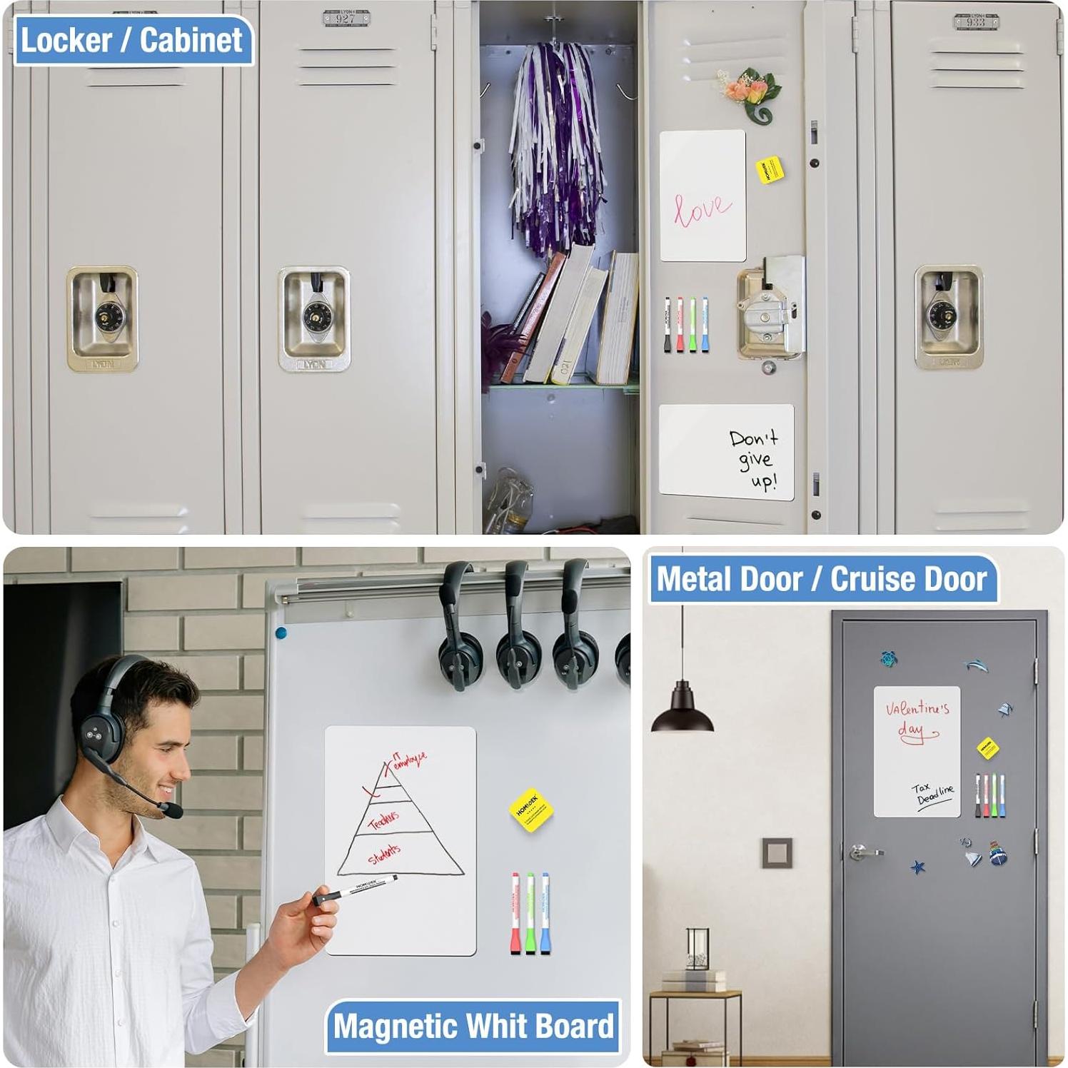 Pizarra Magnética para Nevera HOMiDEK 30.48x20.32 cm con 4 Marcadores