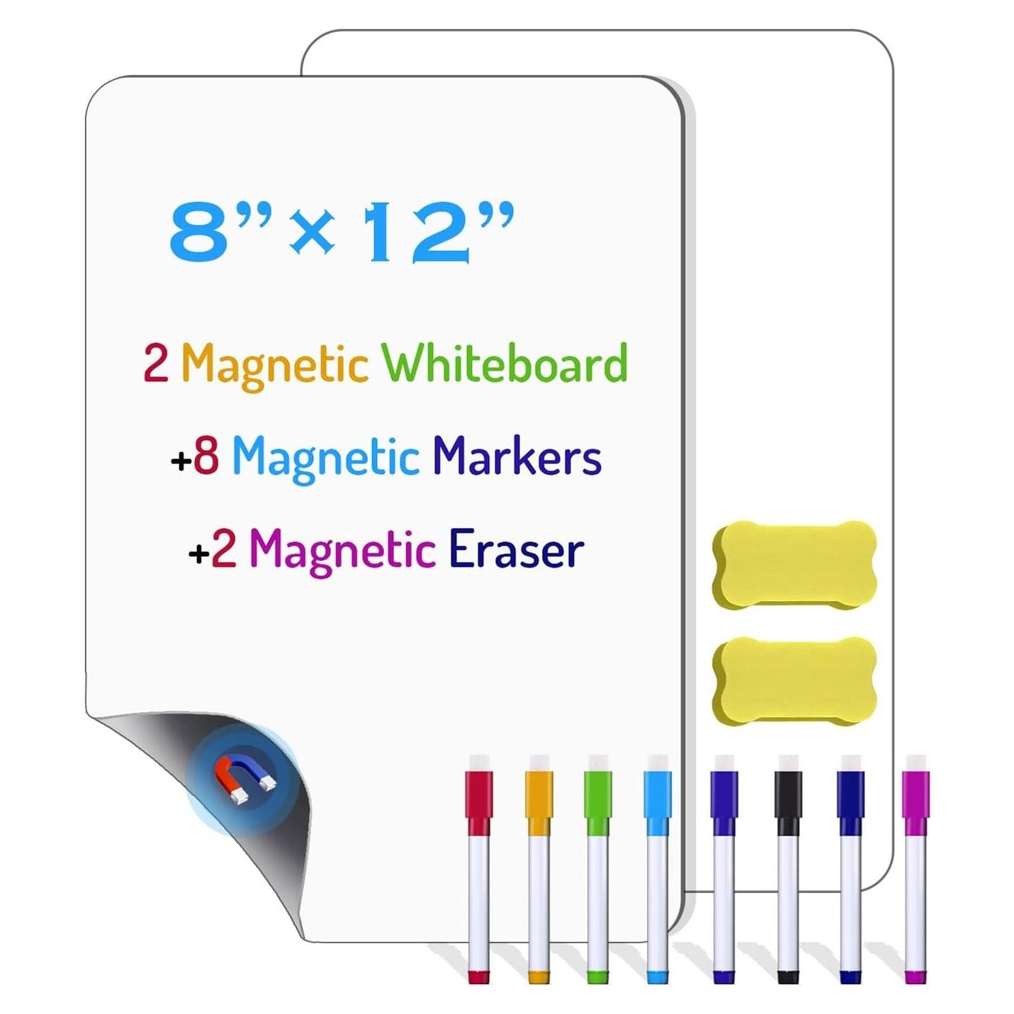 Paquete de 2 Tableros Magnéticos DUOYOUNG 30.48x20.32cm