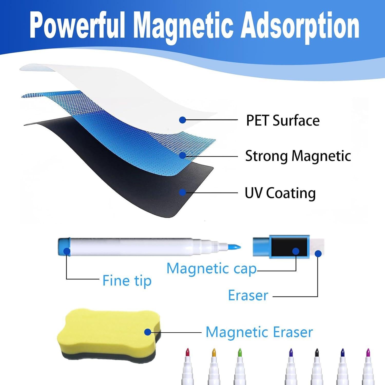 Paquete de 2 Tableros Magnéticos DUOYOUNG 30.48x20.32cm