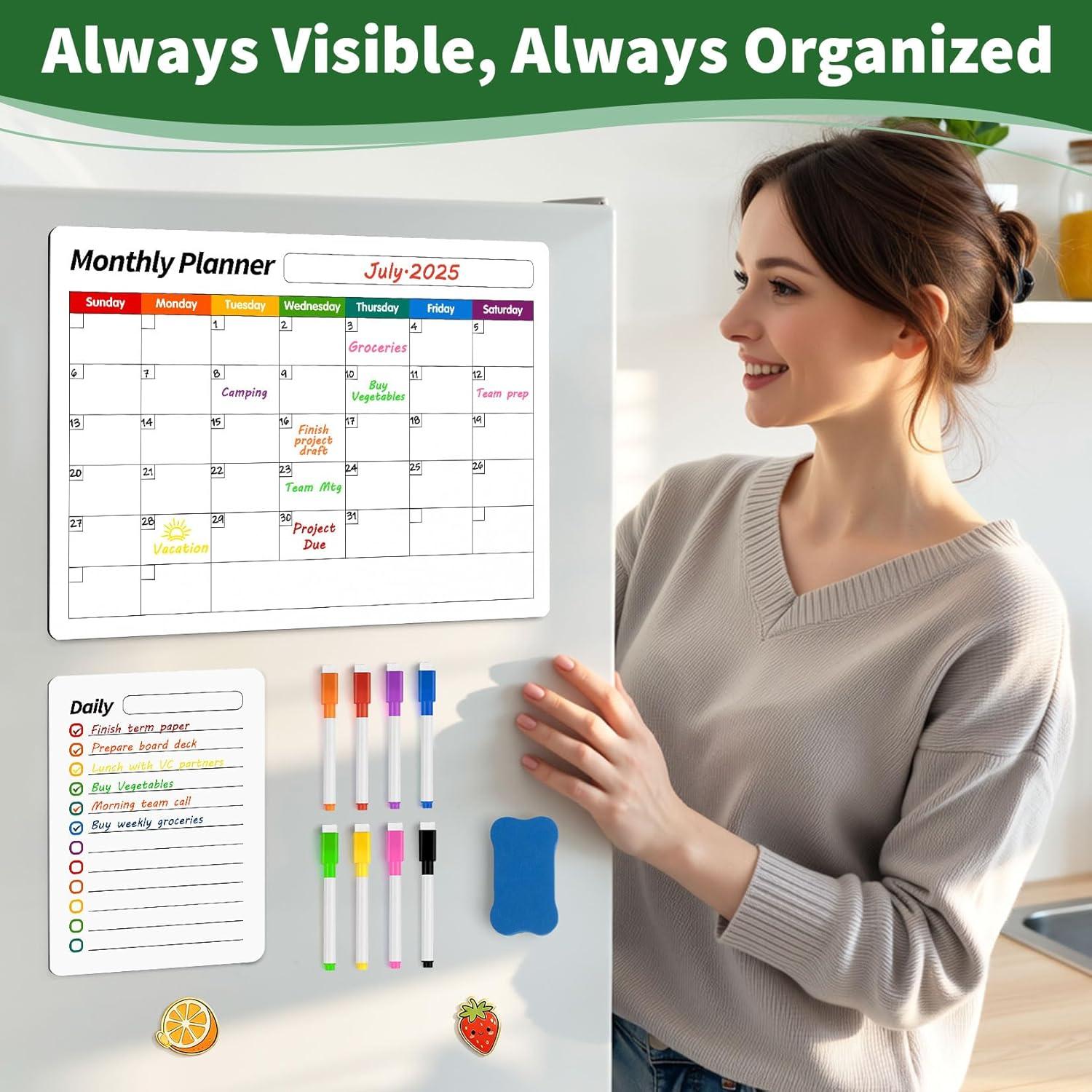 Pizarra Blanca Magnética FINDMAG 4 en 1 - Calendario y Planificadores