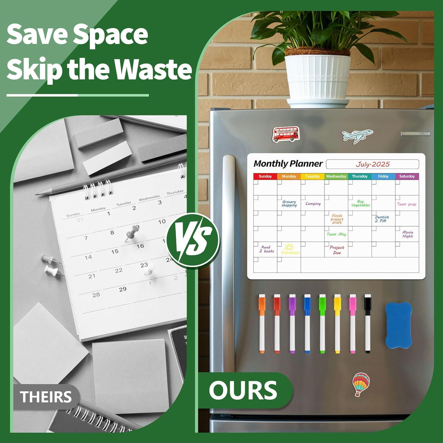 Pizarra Blanca Magnética FINDMAG 4 en 1 - Calendario y Planificadores