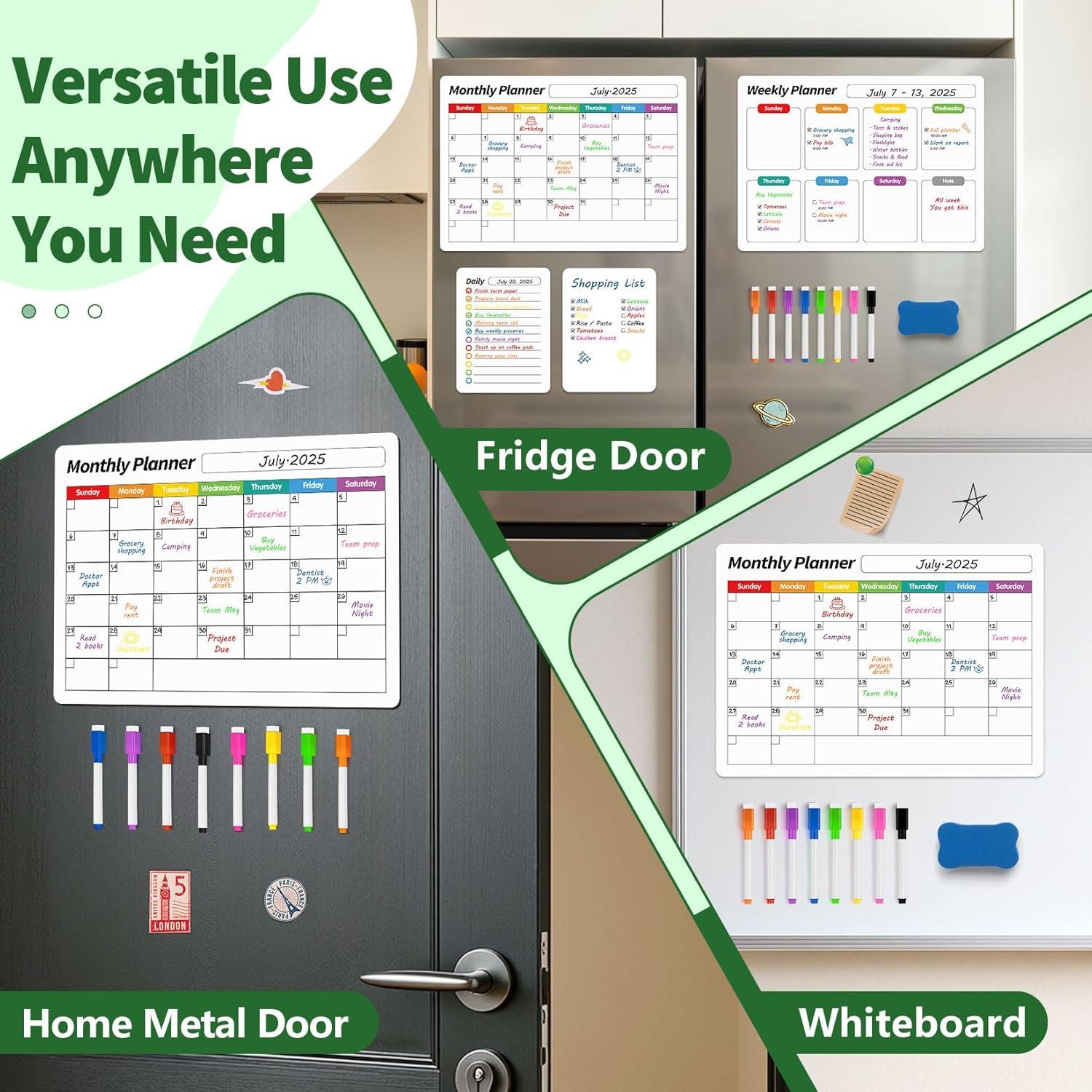 Pizarra Blanca Magnética FINDMAG 4 en 1 - Calendario y Planificadores