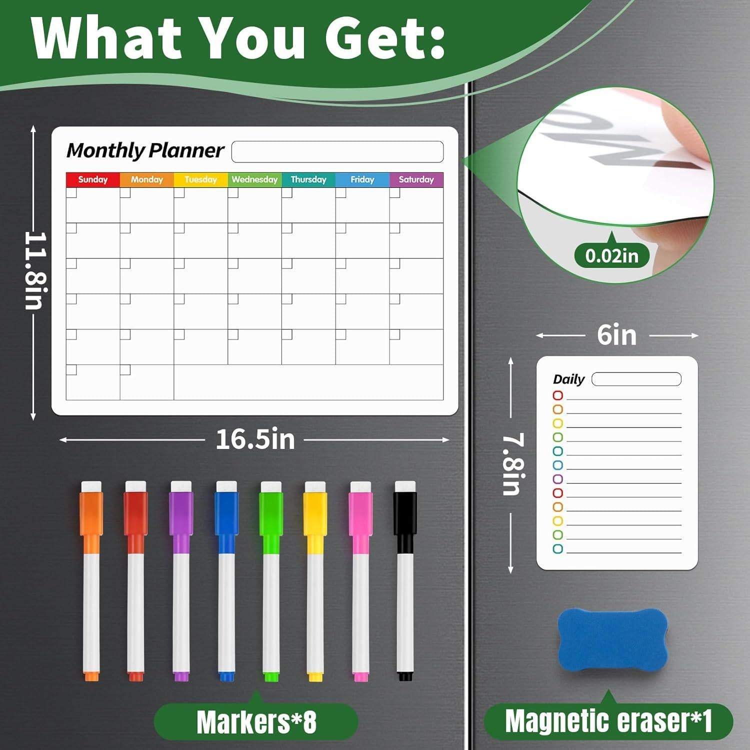 Pizarra Blanca Magnética FINDMAG 4 en 1 - Calendario y Planificadores