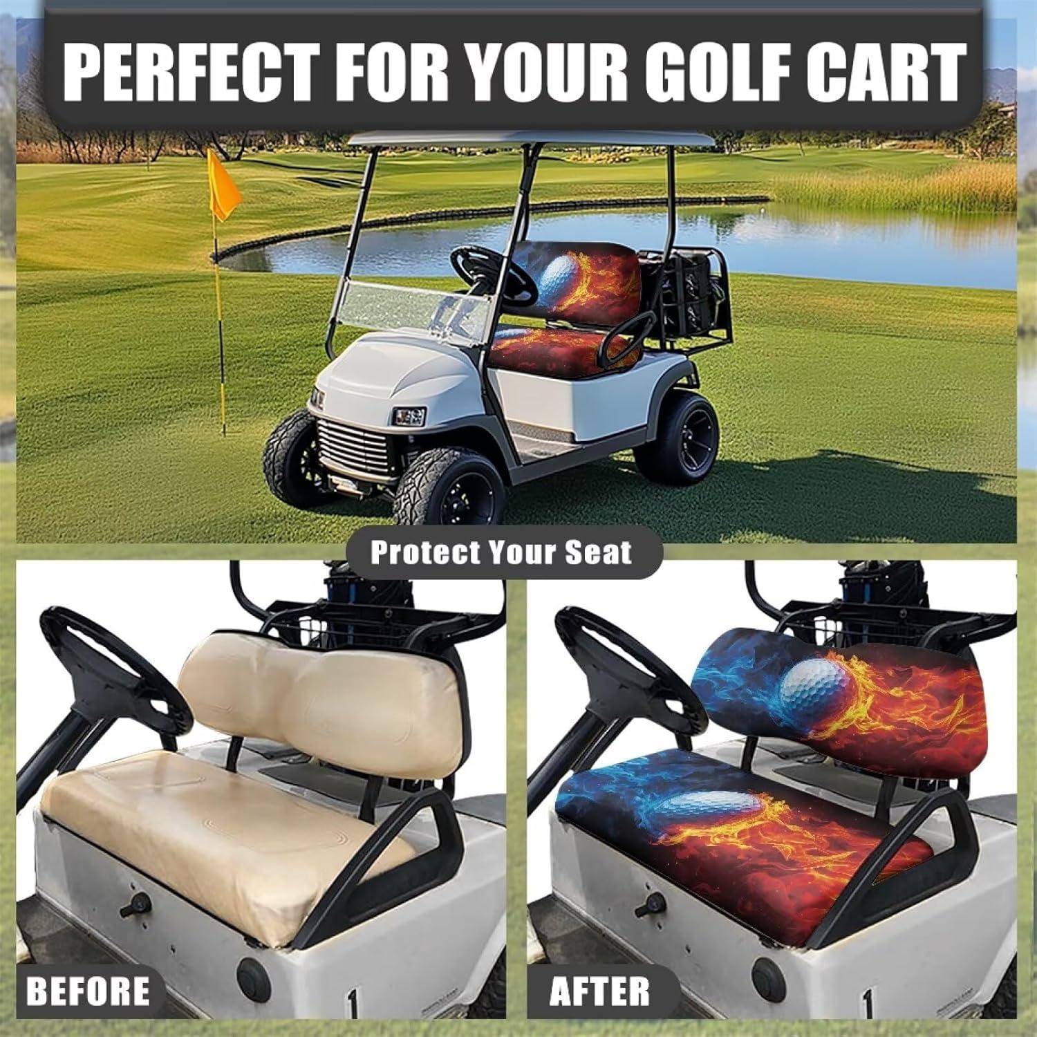 Funda de Asiento para Carro de Golf Rarucativ CZQ22 Estampado Rojo y Azul