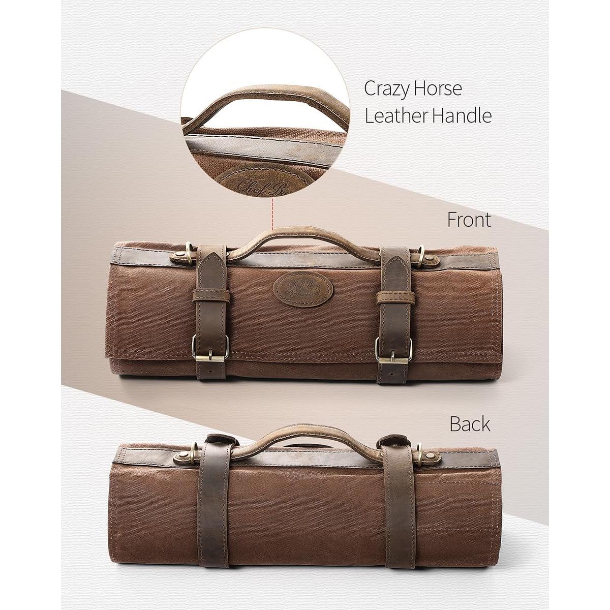 Bolsa de Cuchillos XINZUO - Lona Encerada 90x43 cm - Marrón