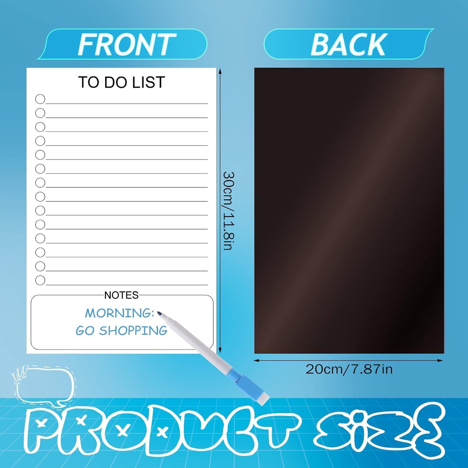 Juego de 2 Tableros Magnéticos Borrables Sinmoe 30x20 cm