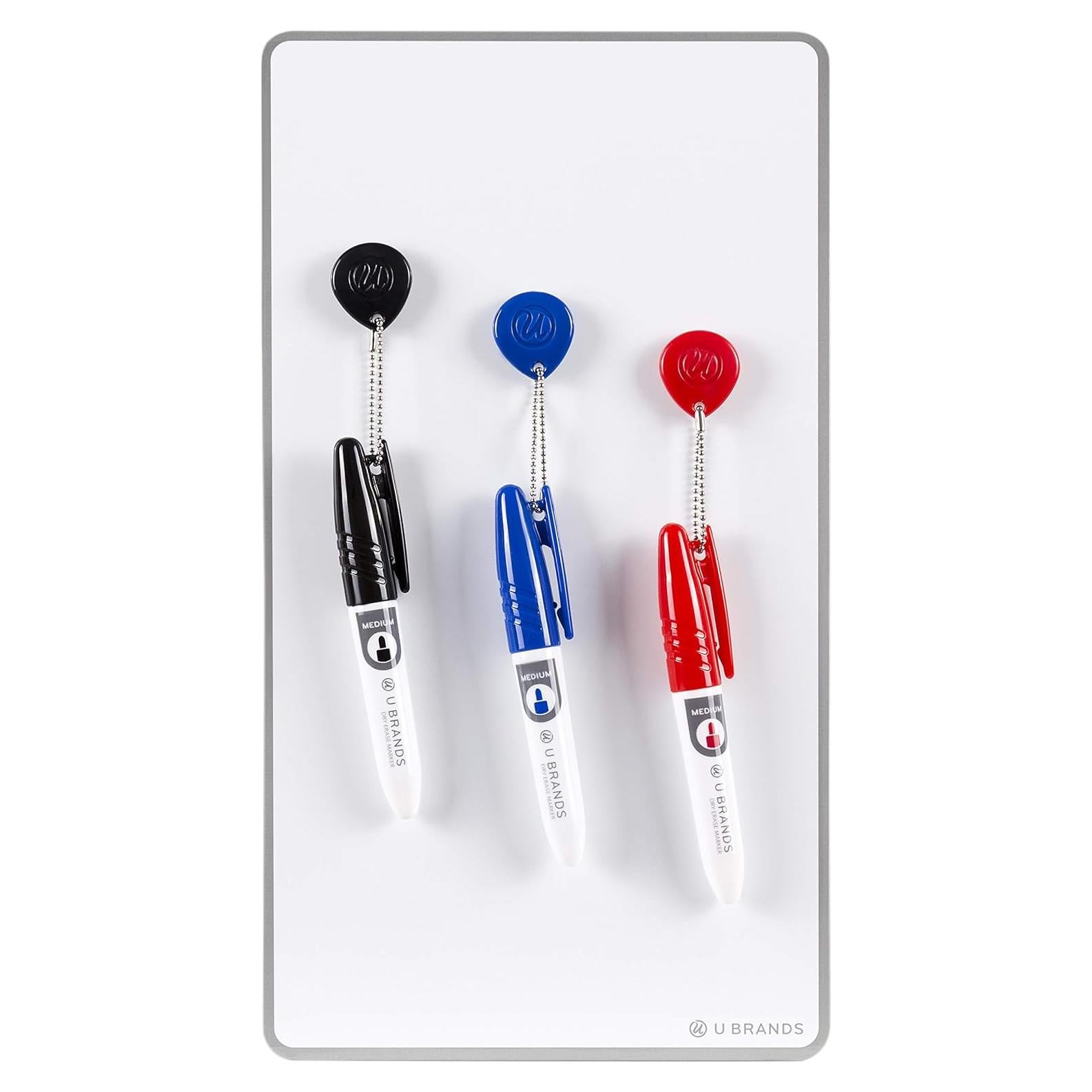 Tablero Blanco Magnético U Brands 15x28 cm Sin Marco con 3 Marcadores