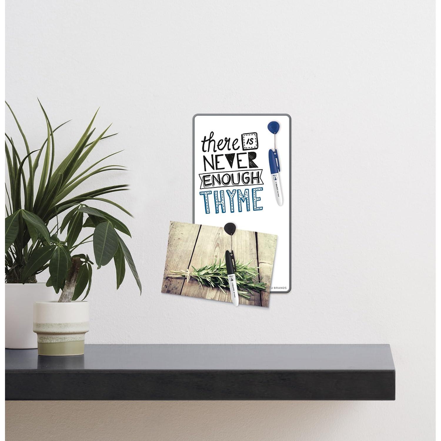 Tablero Blanco Magnético U Brands 15x28 cm Sin Marco con 3 Marcadores