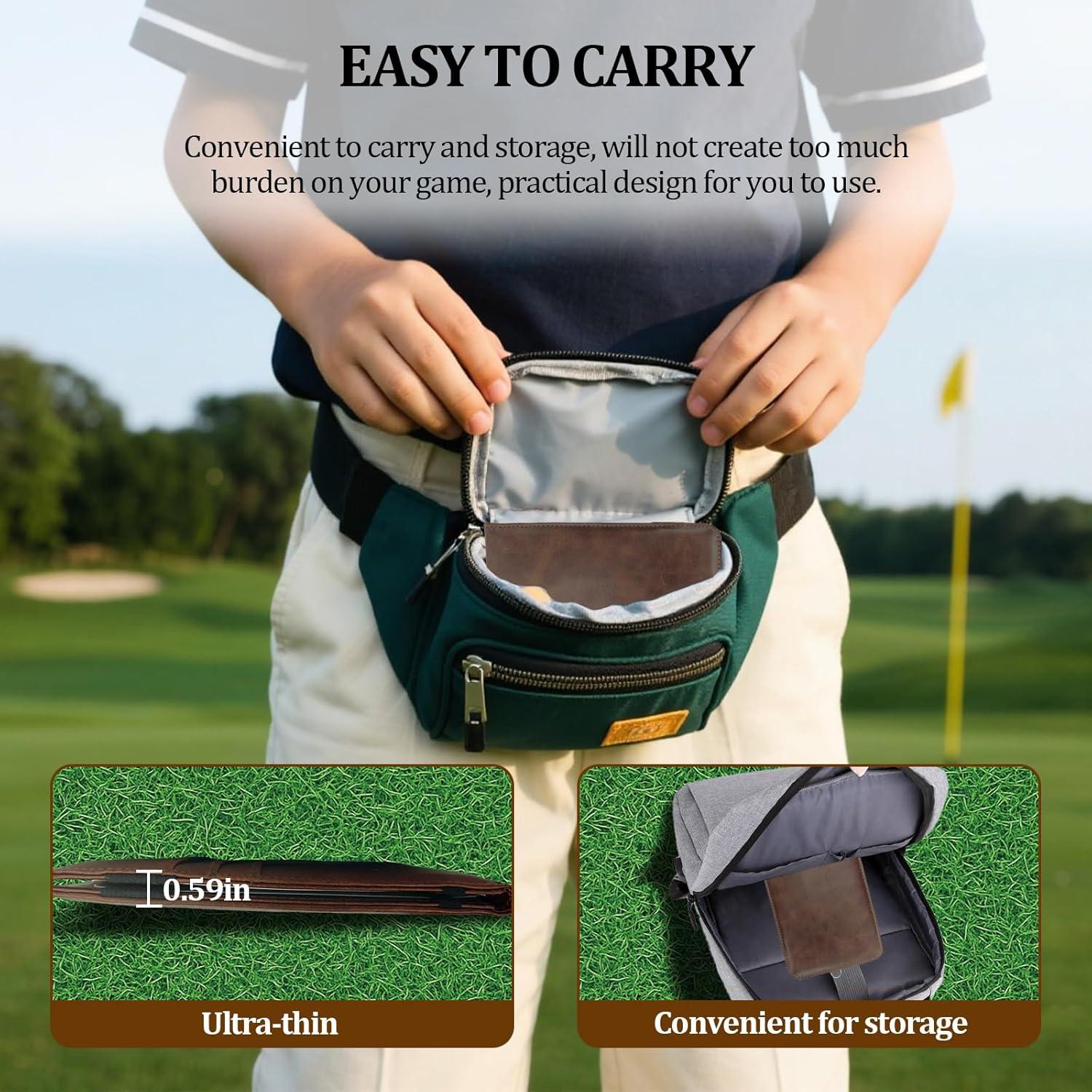 Porta Tarjeta de Puntuación de Golf YFANITI Cuero Marrón