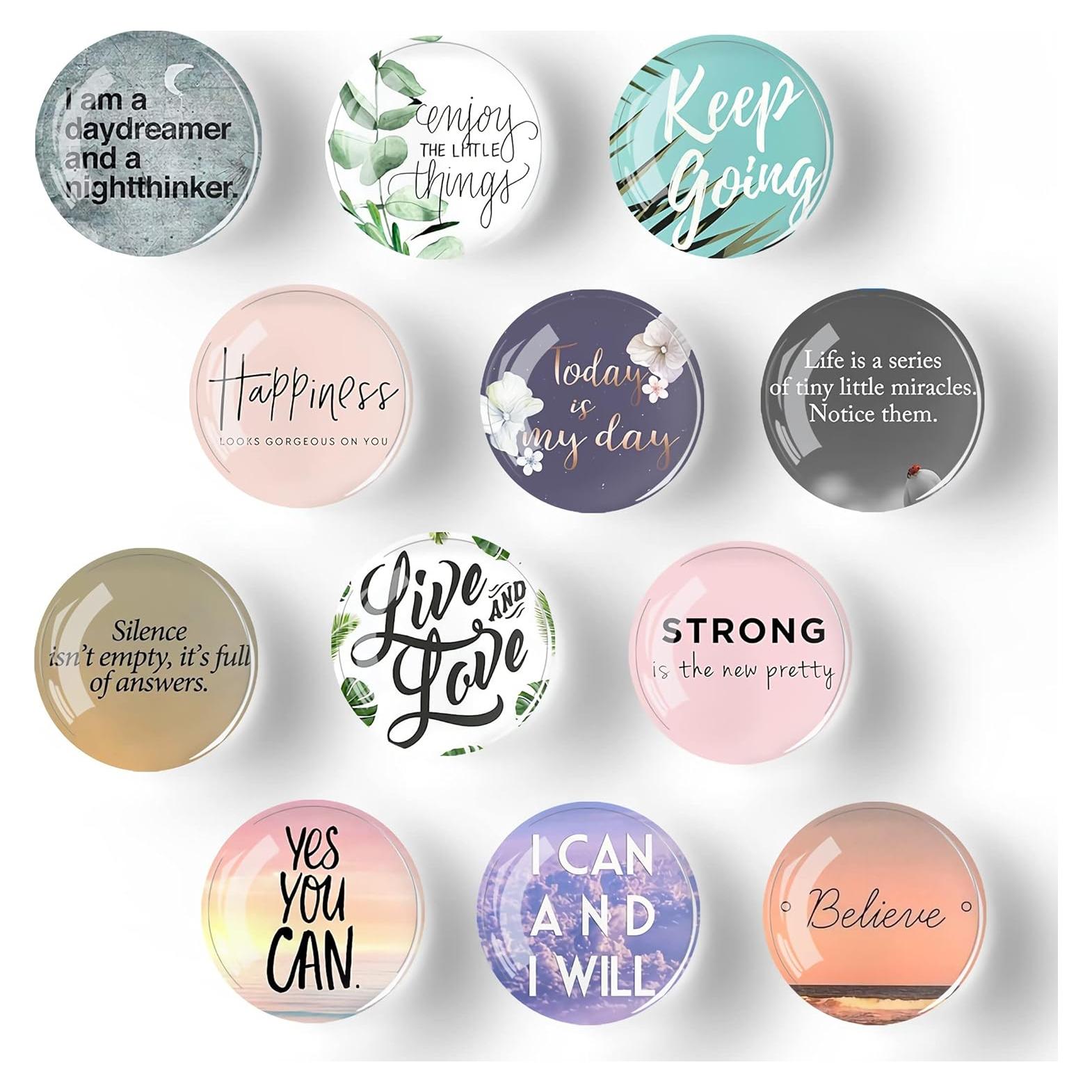 12 Imanes de Refrigerador de Vidrio Poitvd 3 cm Decorativos