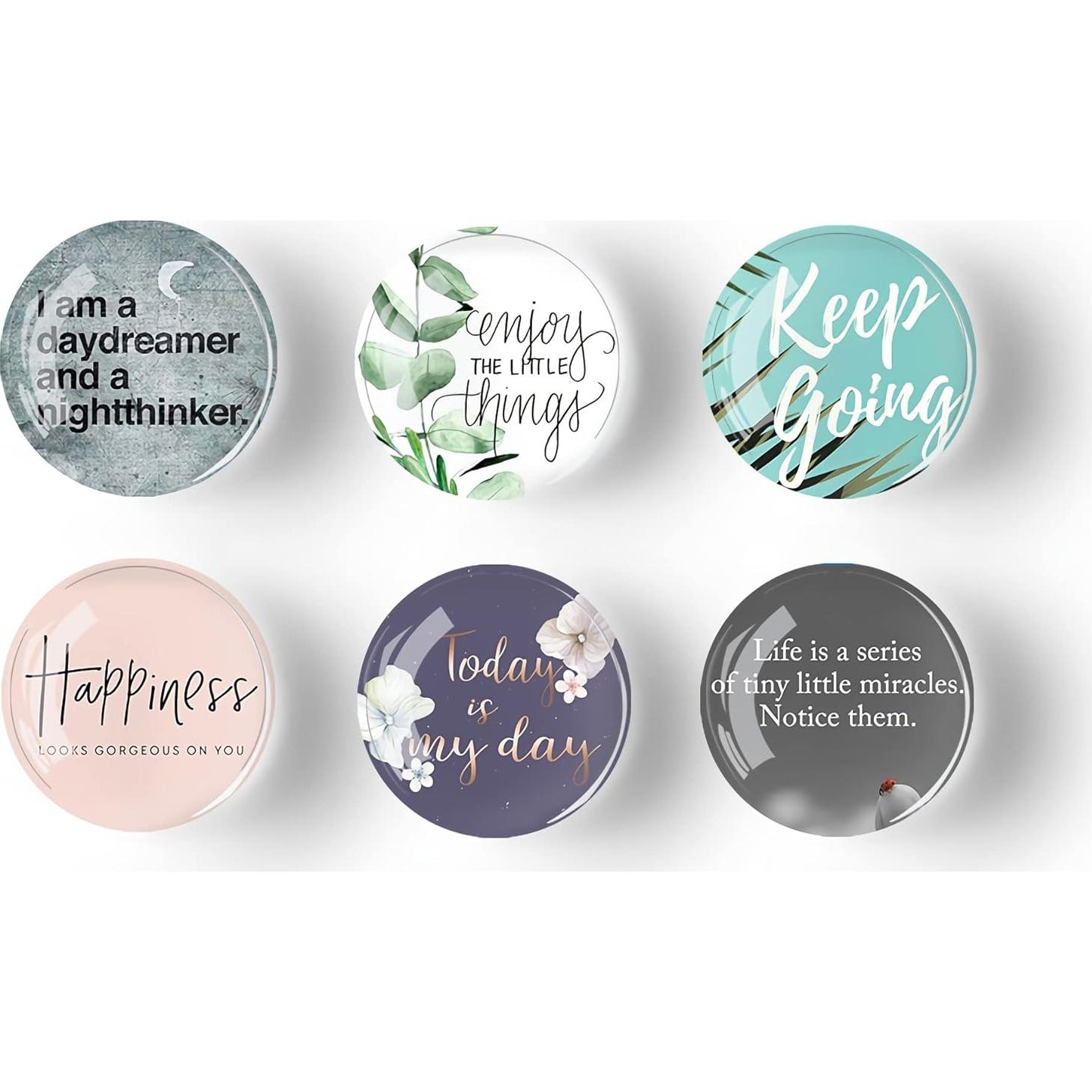 12 Imanes de Refrigerador de Vidrio Poitvd 3 cm Decorativos