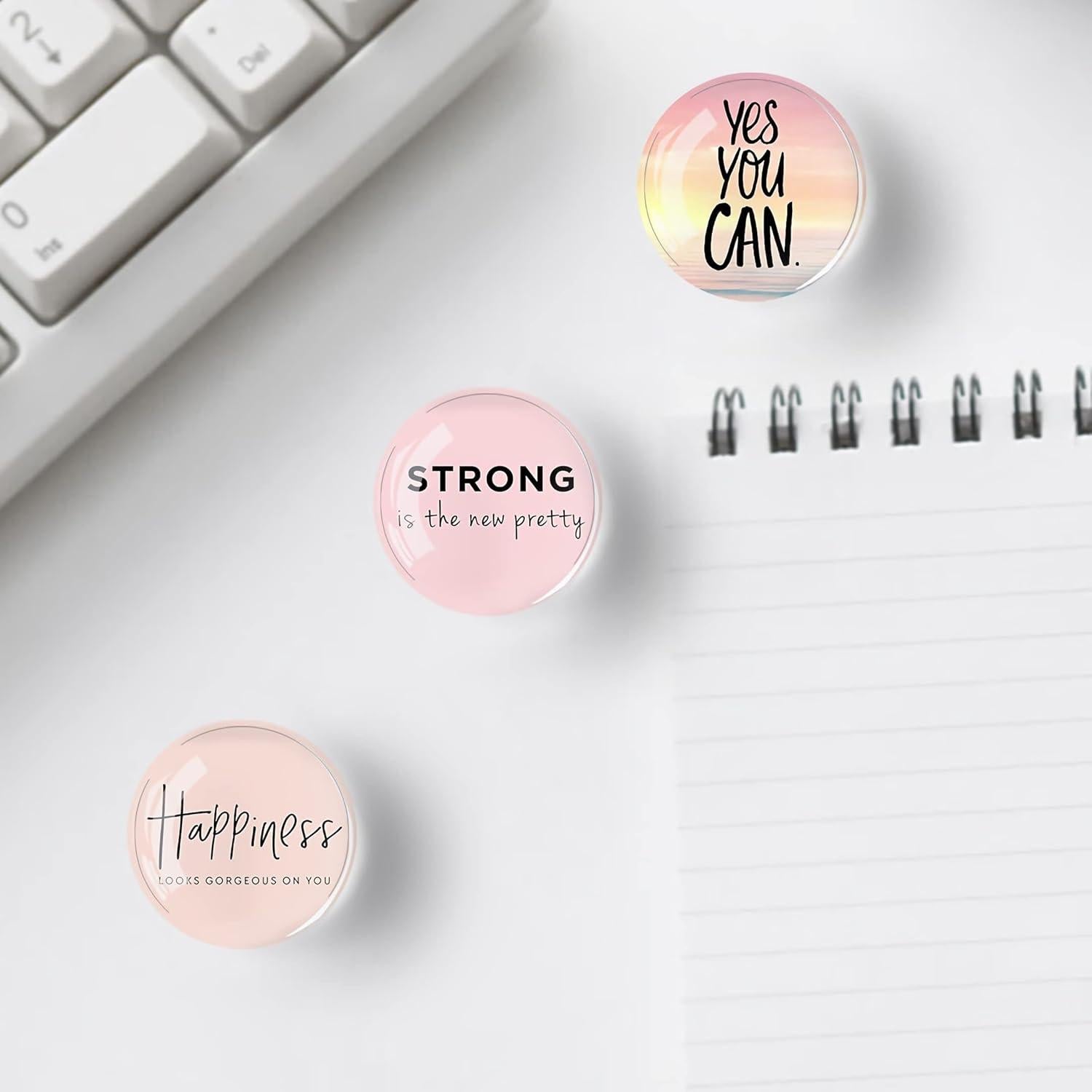 12 Imanes de Refrigerador de Vidrio Poitvd 3 cm Decorativos