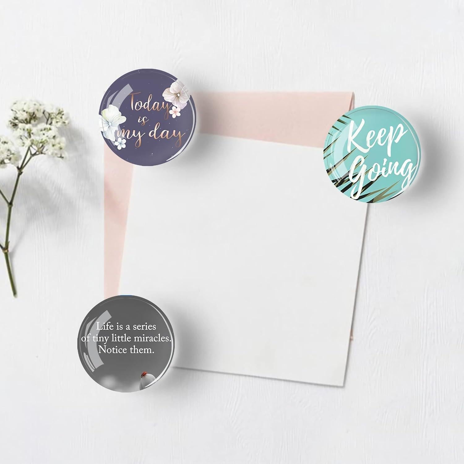 12 Imanes de Refrigerador de Vidrio Poitvd 3 cm Decorativos