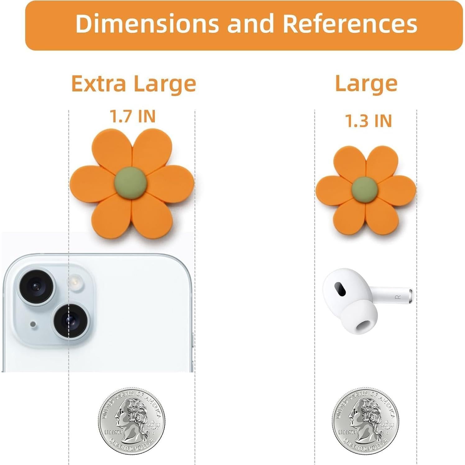 Imanes de nevera 3D grandes SUNURS - Flores coloridas (12 piezas)