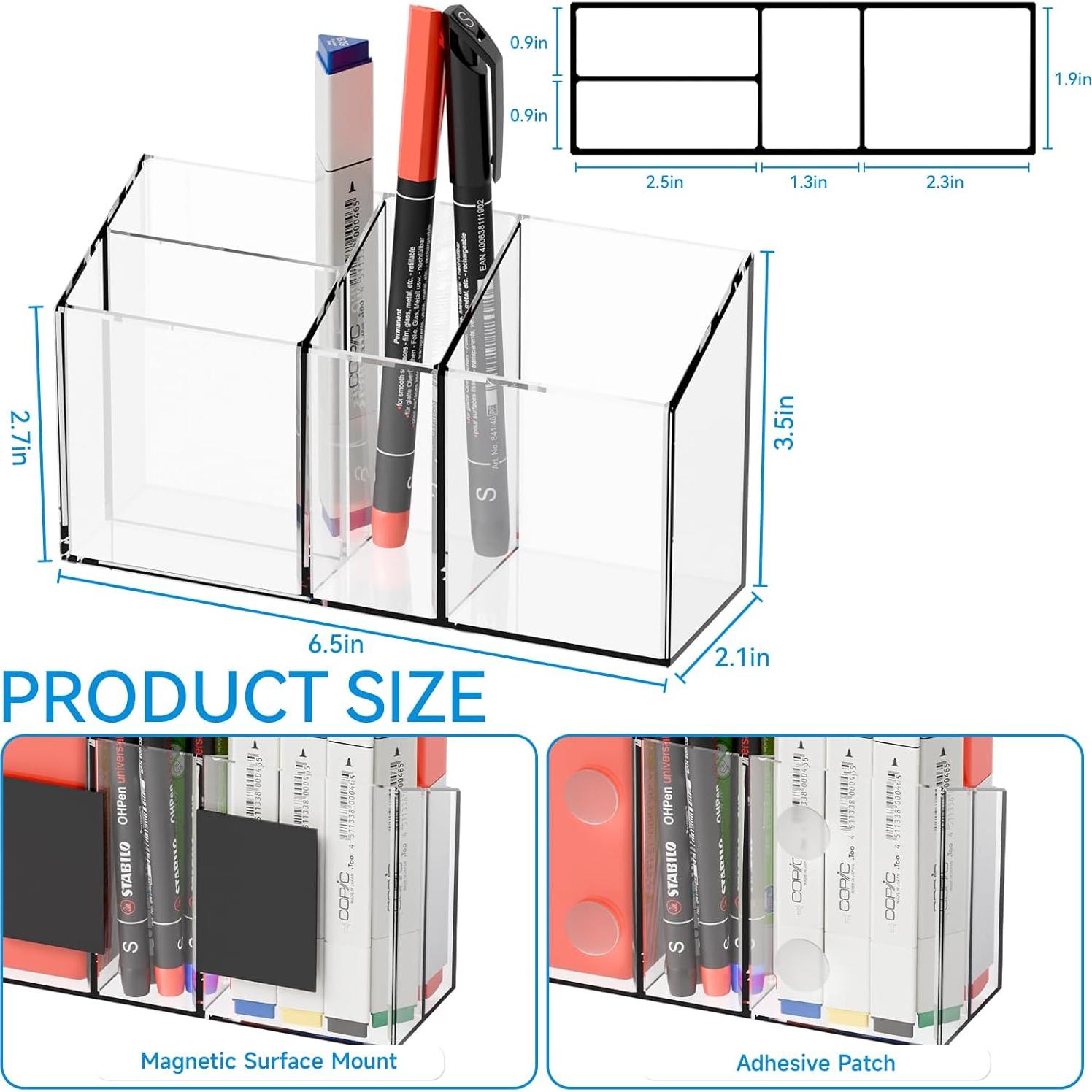 Soporte Magnético para Marcadores Yieach - Acrílico Transparente