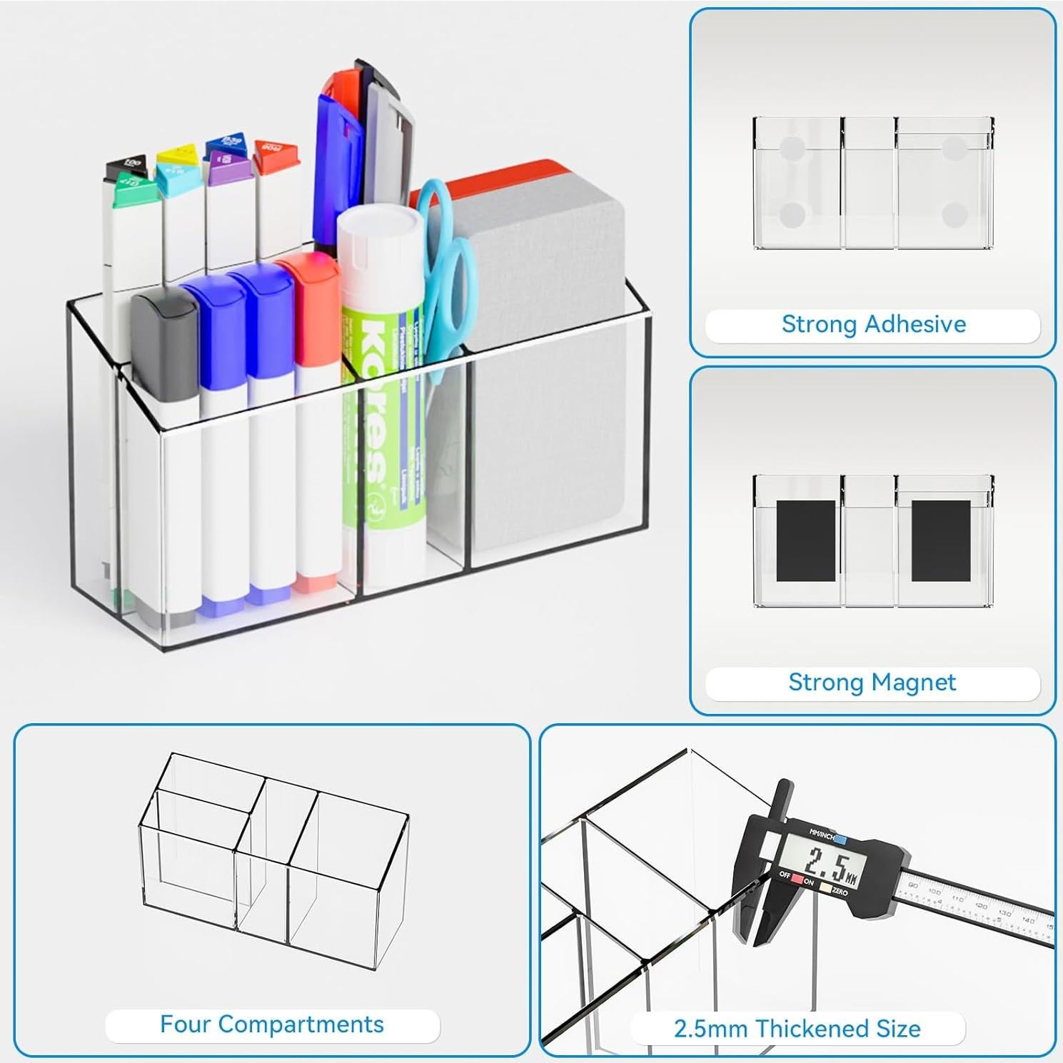 Soporte Magnético para Marcadores Yieach - Acrílico Transparente