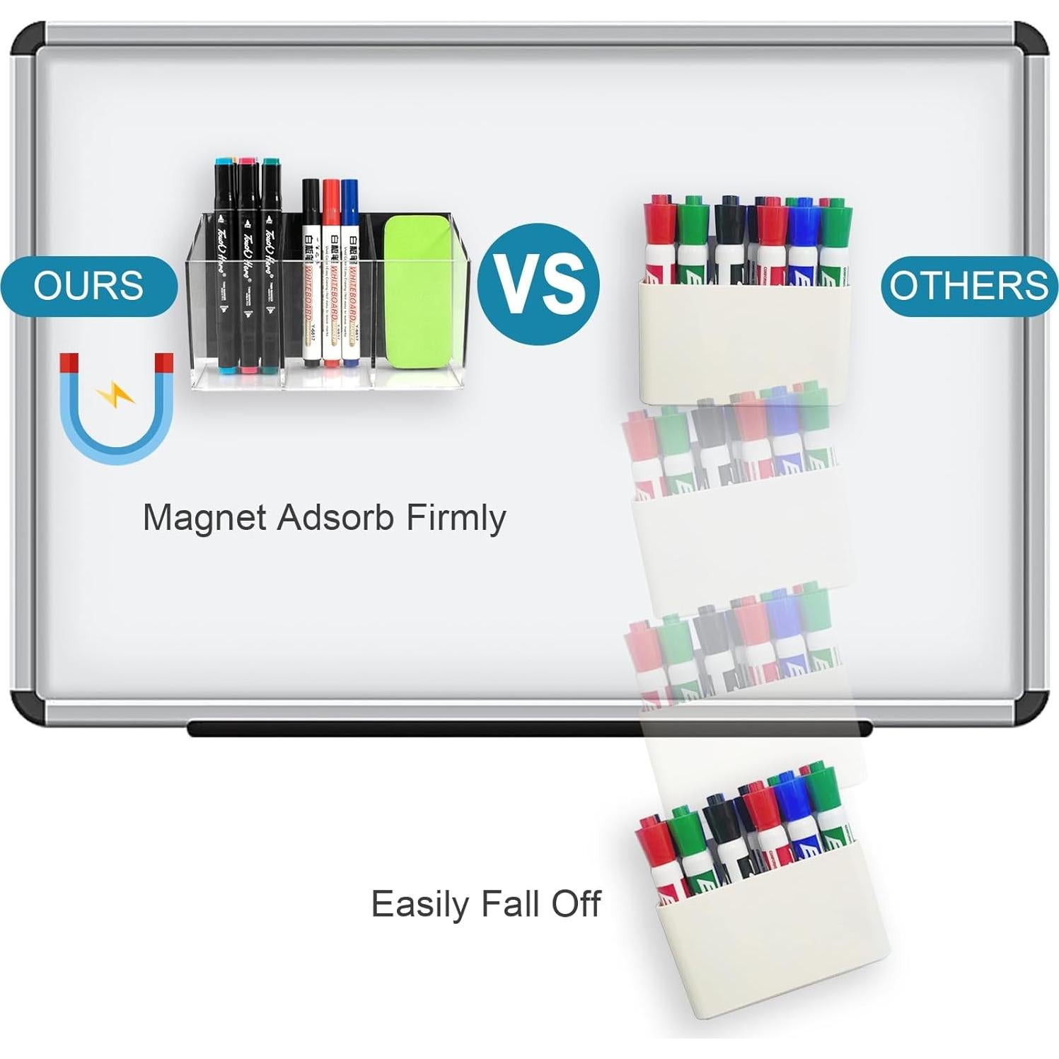 Soporte Magnético para Lápices VACONICO 3 Compartimentos Acrílico