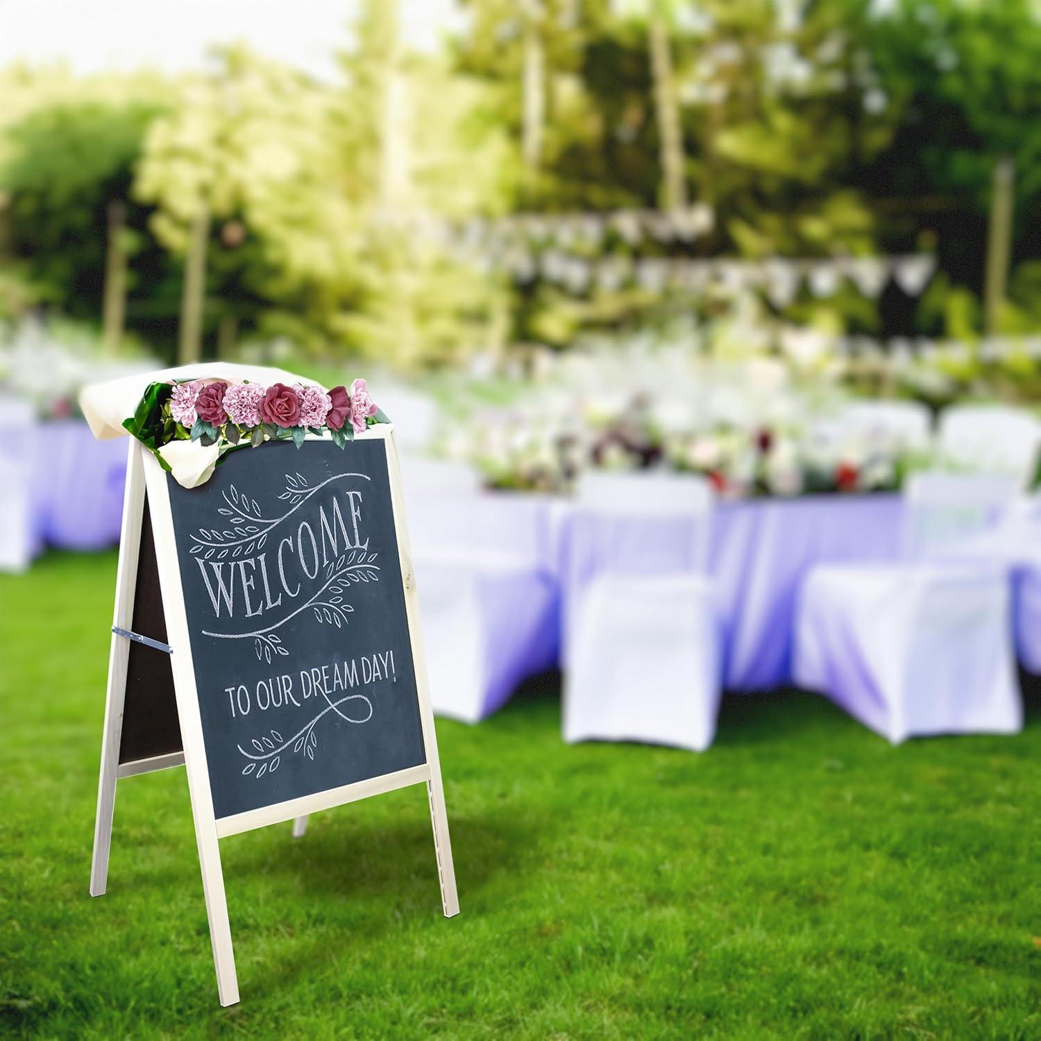 Caballete Marquee Flipside Madera Natural Pizarra Borrable 106.68x60.96cm