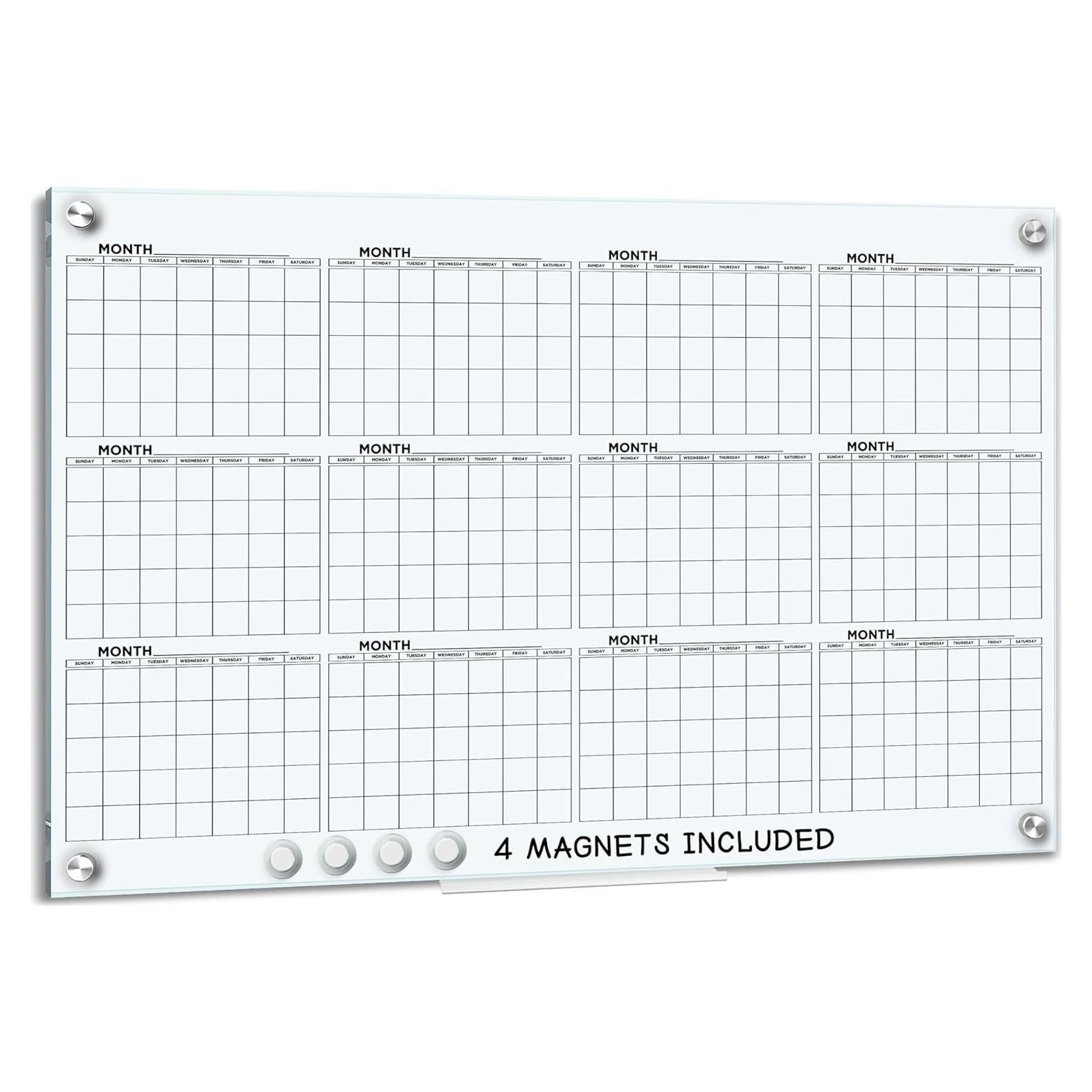 Planificador Calendario Magnético Vidrio 61x91 cm Scribbledo