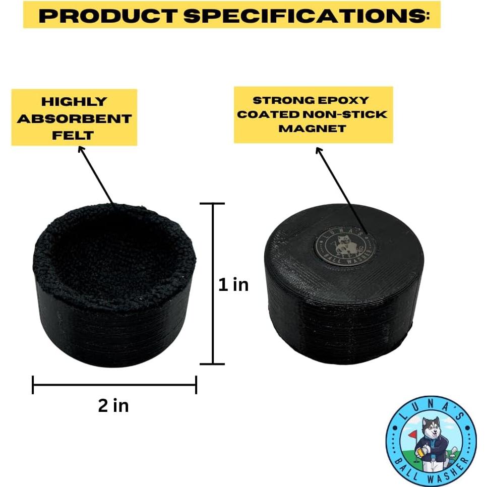 Limpiador de Pelotas de Golf Luna Magnético Compacto 5cm