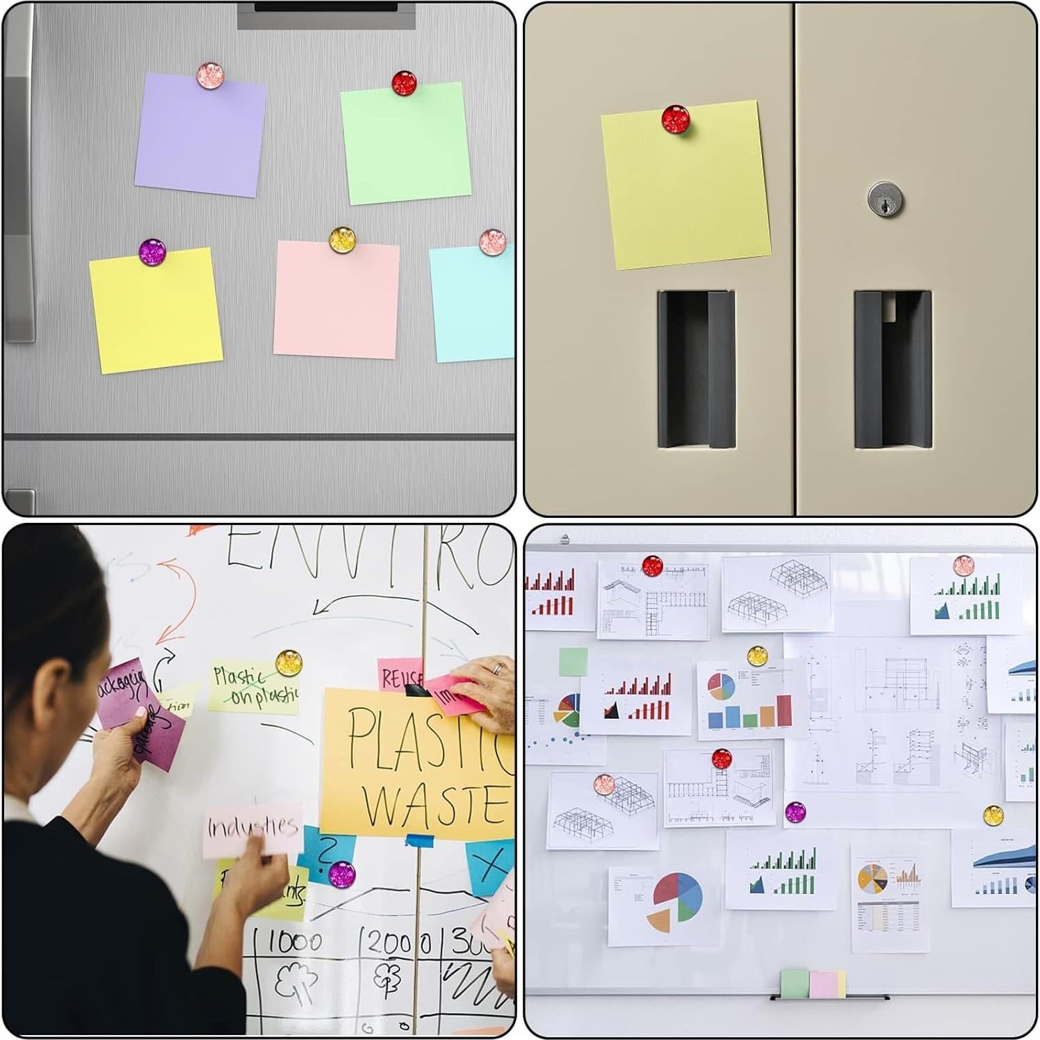 Imanes de Nevera Brillantes Morados CHUNNIAO - 12 Piezas