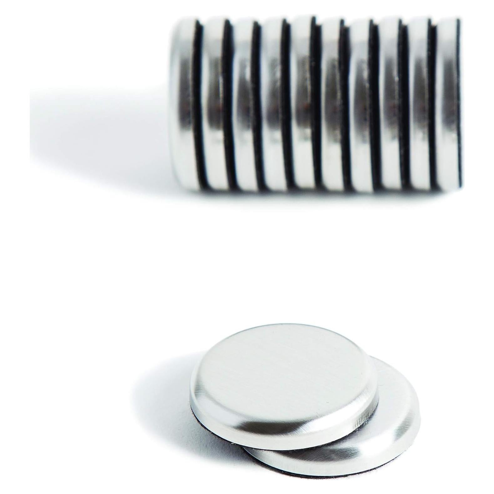 Imanes de Metal Cepillado U Brands 12 Piezas 3.18 cm Plata