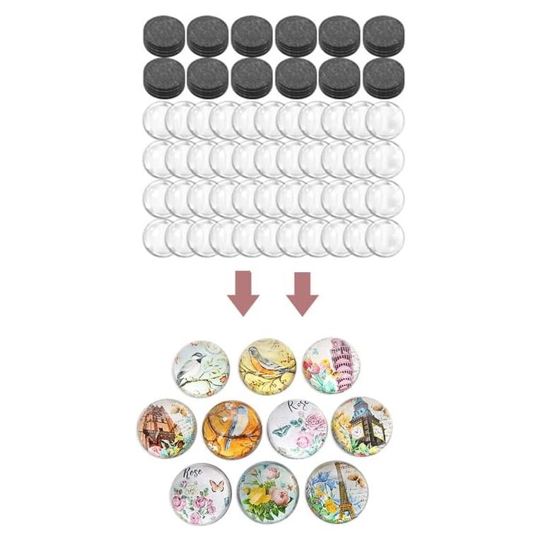 Juego de 72 Imanes Magnéticos Redondos JAKOUE 3.05 cm Vidrio