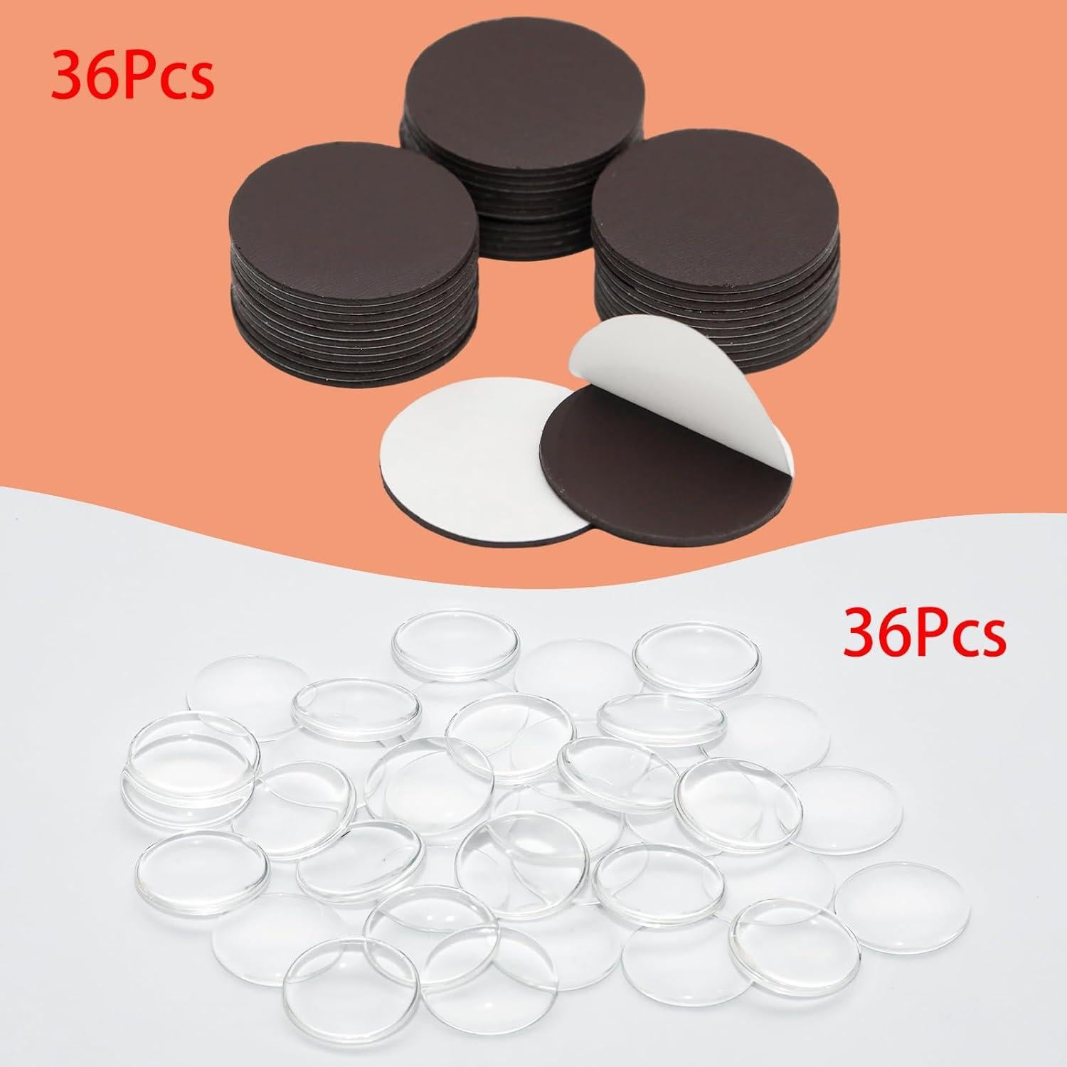 Juego de 72 Imanes Magnéticos Redondos JAKOUE 3.05 cm Vidrio