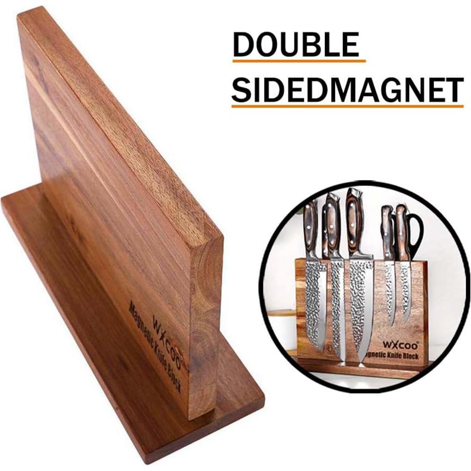 Soporte Magnético para Cuchillos WXCOO de Madera Sólida