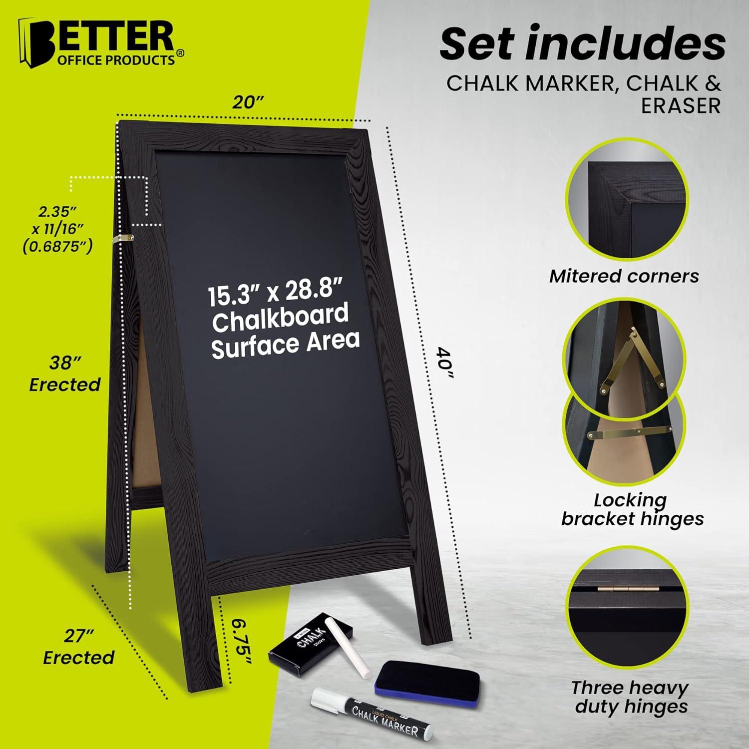 Pizarra Magnética A-Frame Extra Grande 50.8x101.6cm - Mejores Productos de Oficina