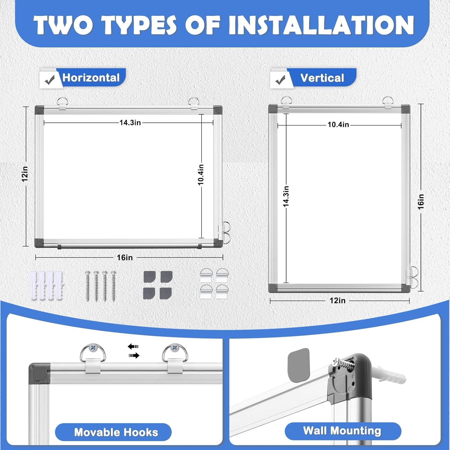Pizarra Blanca Doble Cara Magnética WALGLASS 40x30 cm